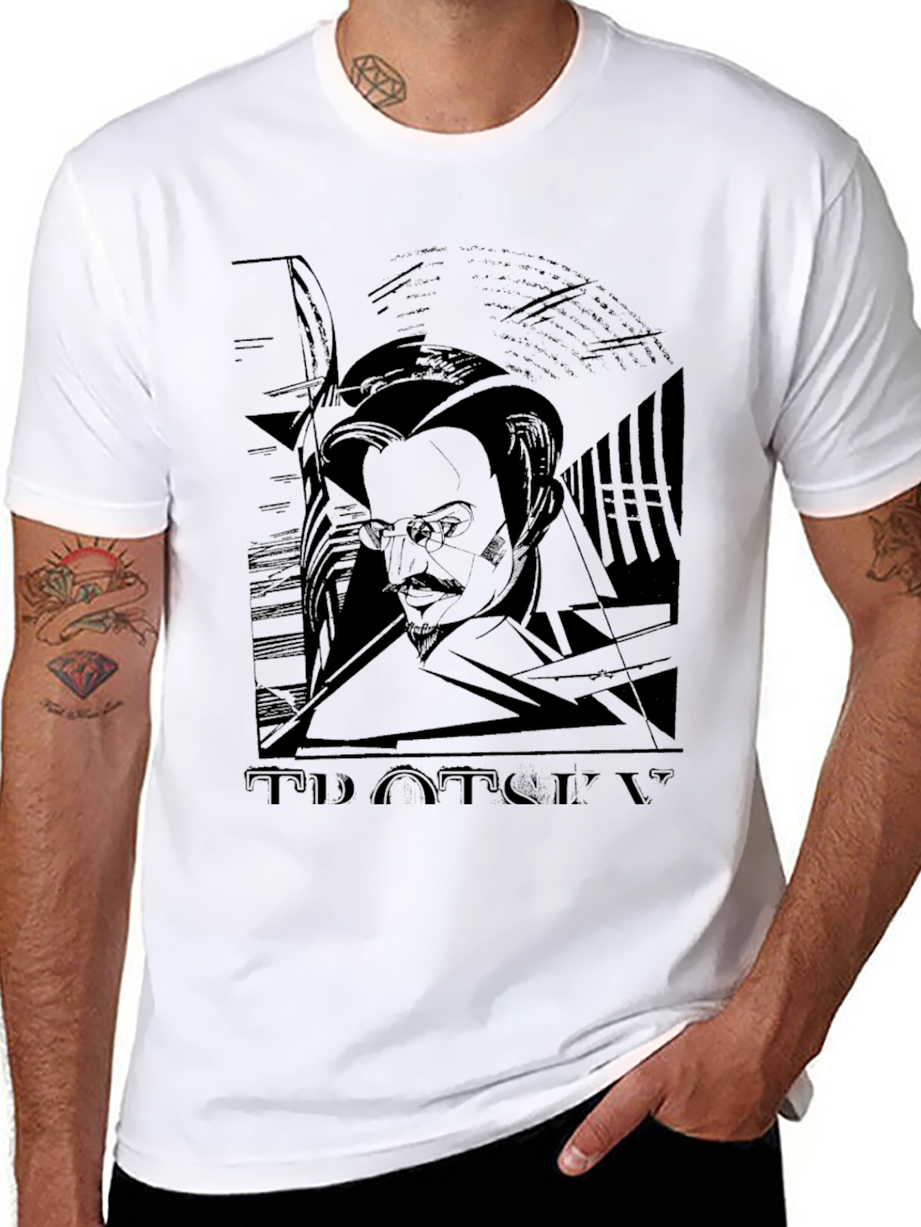 Trotsky Portrait Graphic T-Shirt - Black