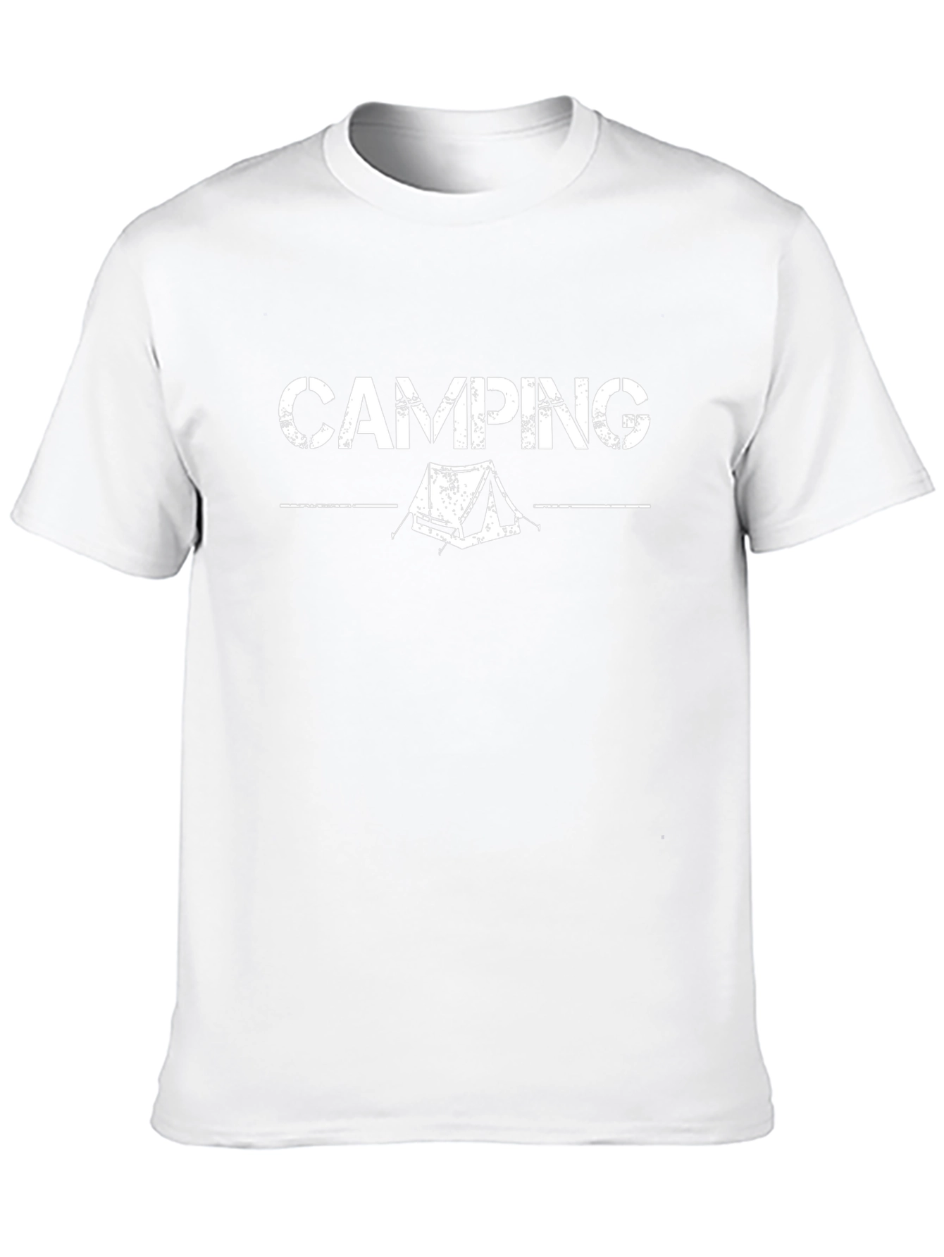 Camping Graphic Tee - Black Crew Neck T-Shirt