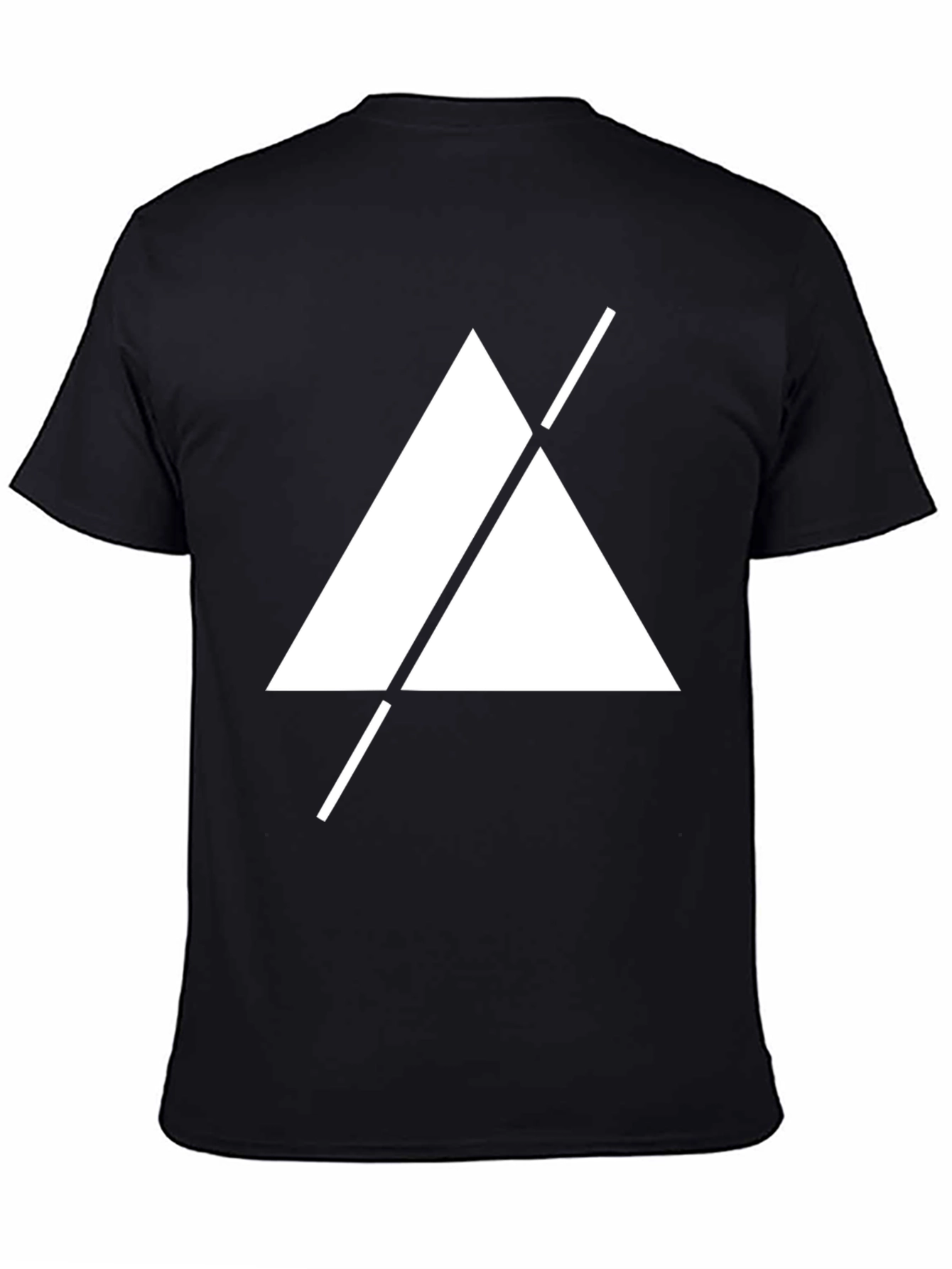 Minimalist Triangle Slash Graphic T-Shirt - Black