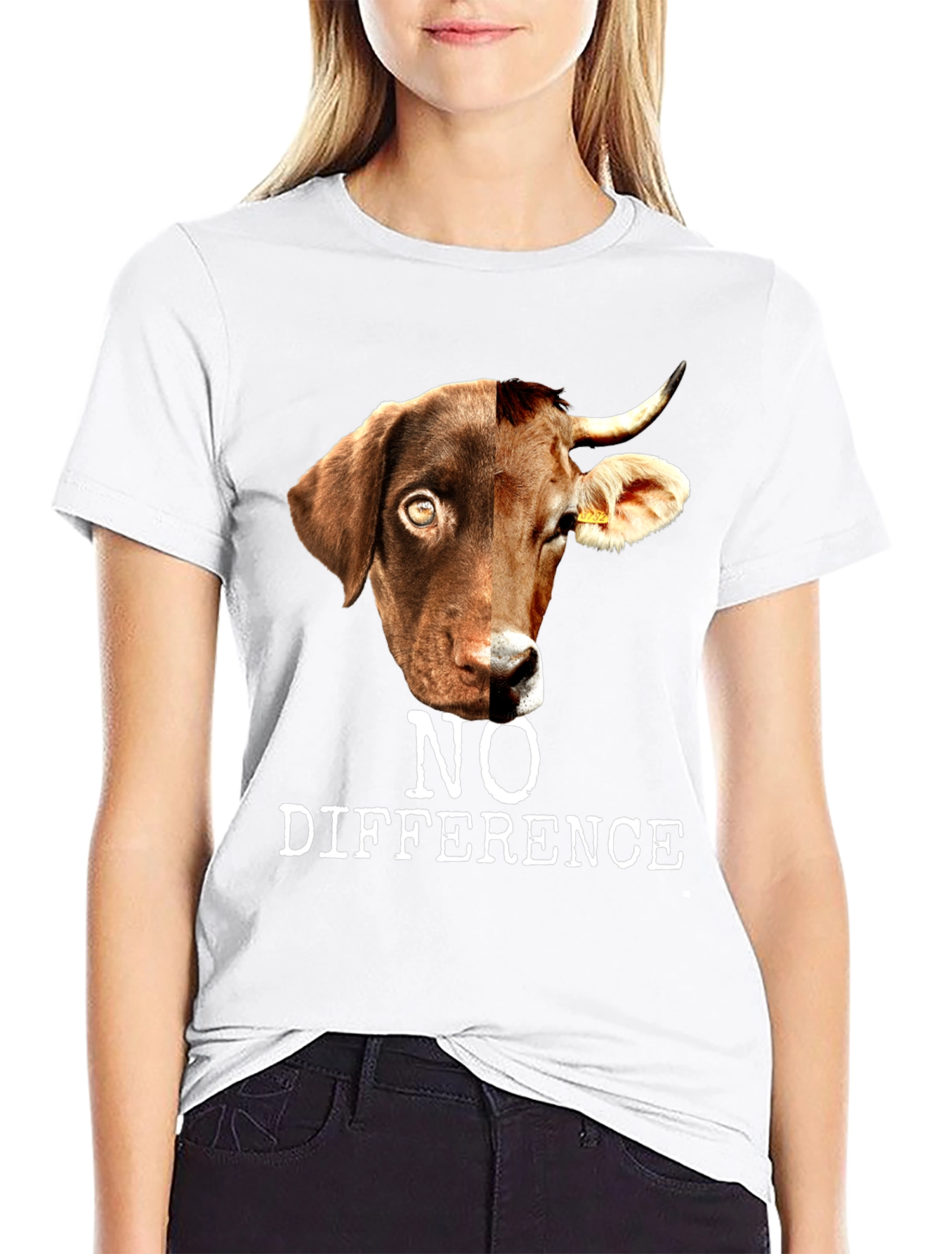 No Difference Dog Cow Hybrid Graphic Tee