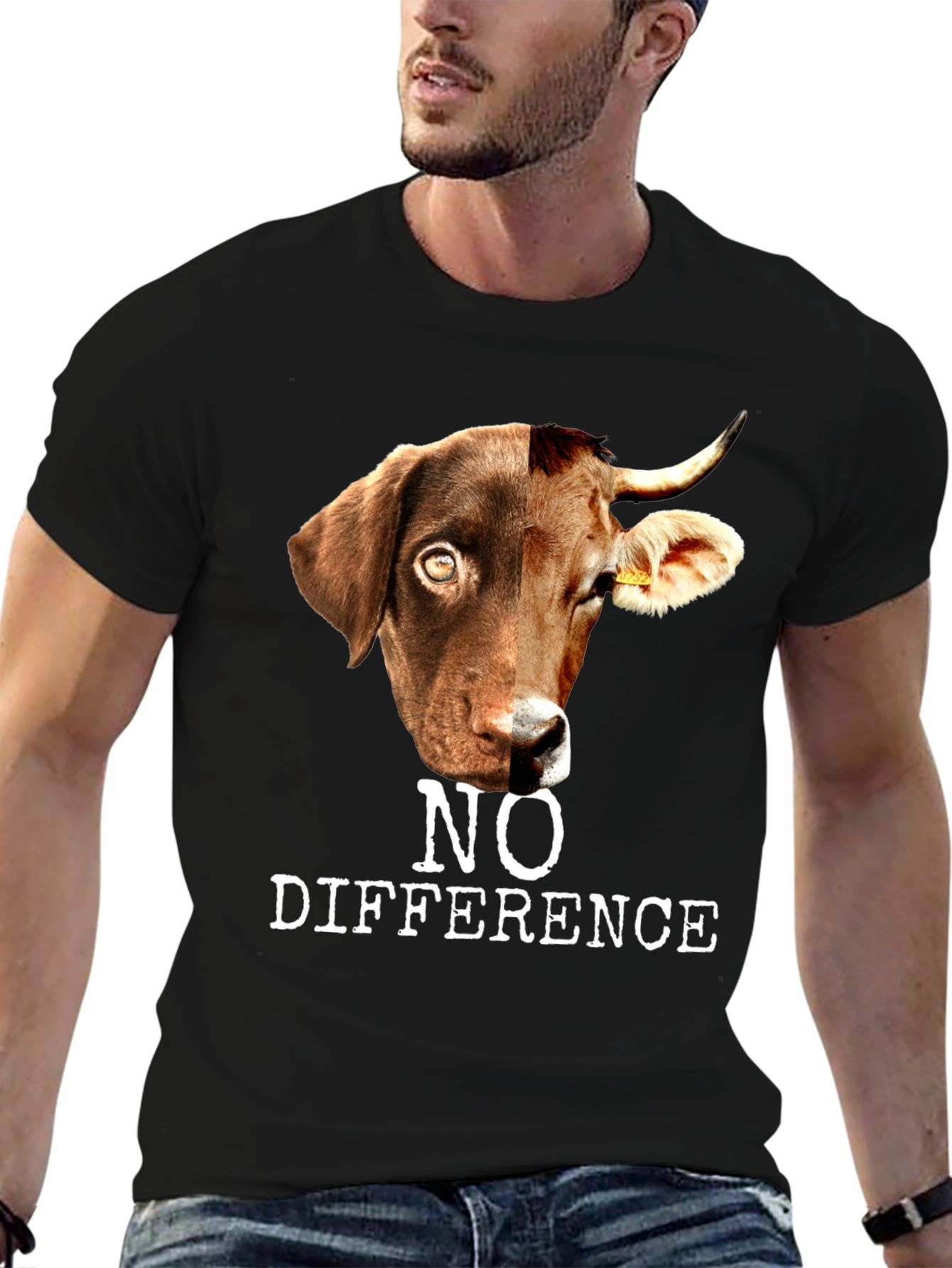 No Difference Dog Cow Hybrid Graphic Tee