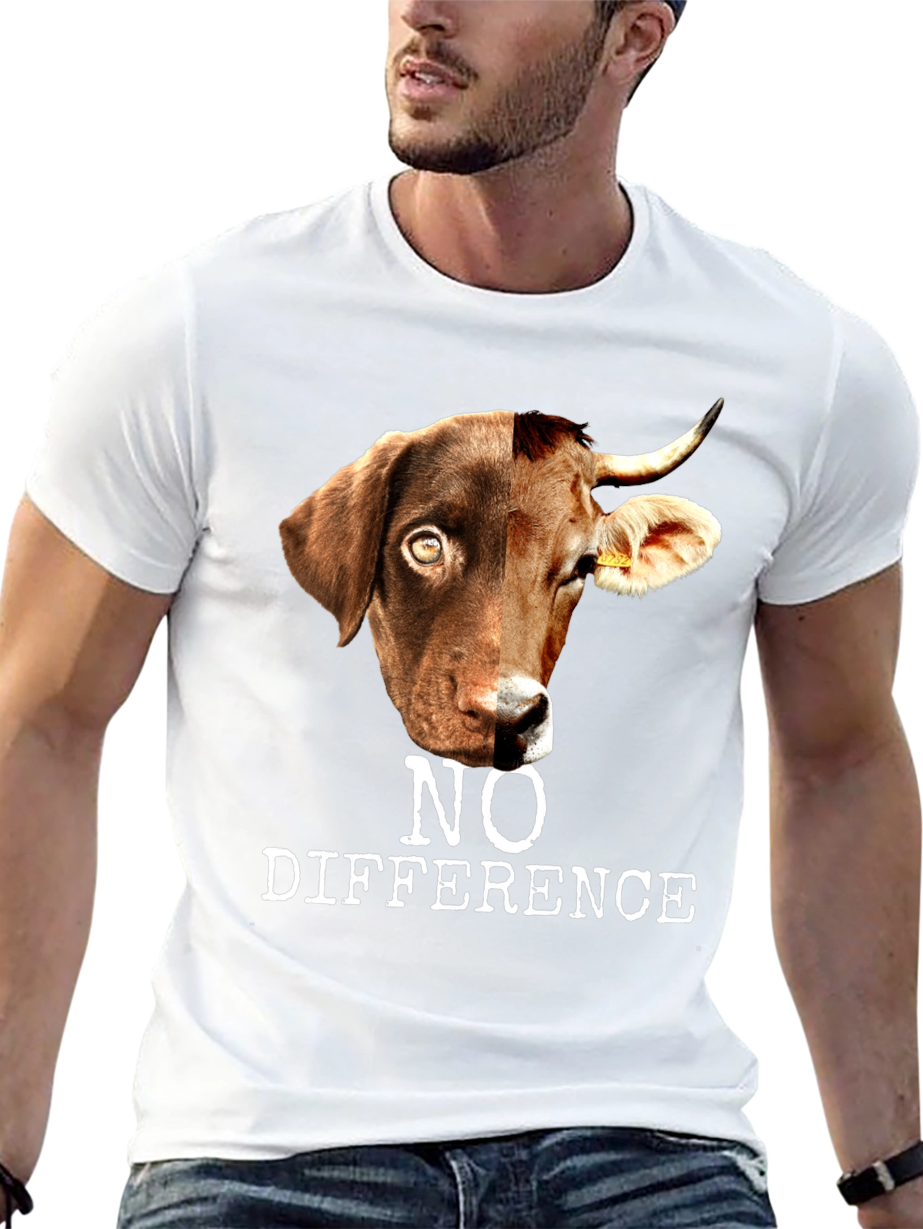 No Difference Dog Cow Hybrid Graphic Tee