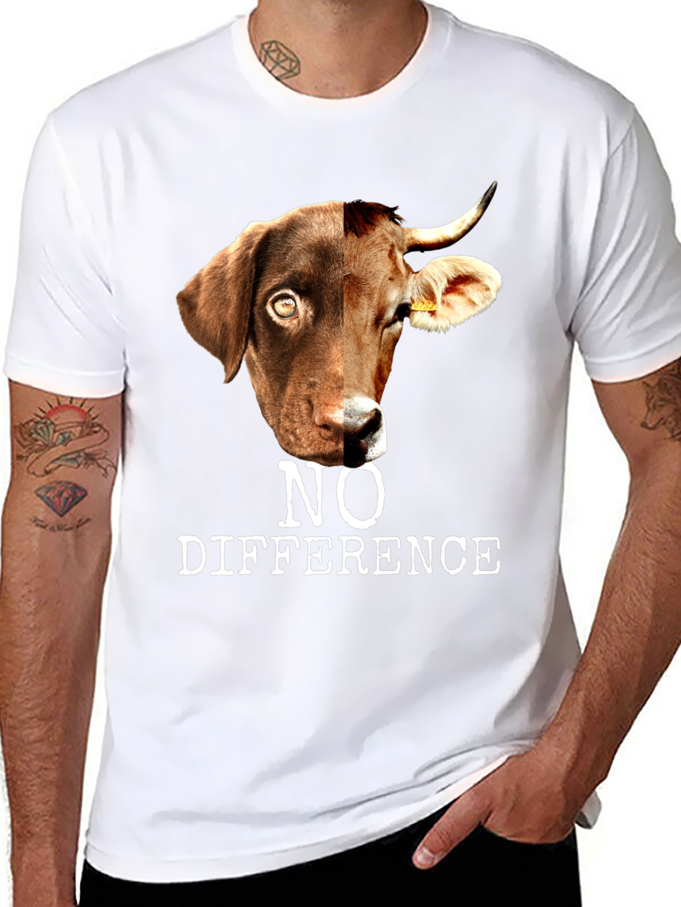 No Difference Dog Cow Hybrid Graphic Tee