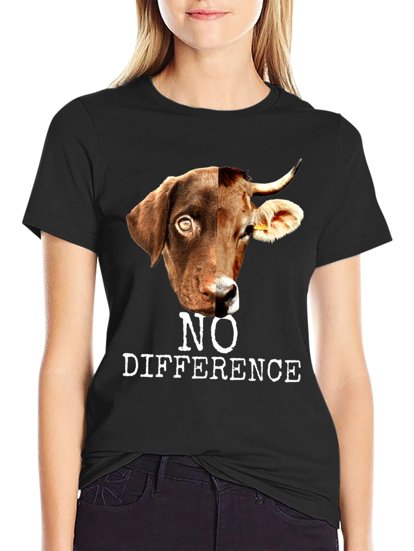 No Difference Dog Cow Hybrid Graphic Tee