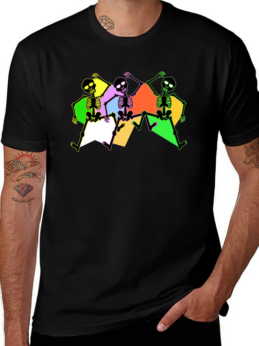 Skeleton Dance Graphic Tee - Trendy & Fun