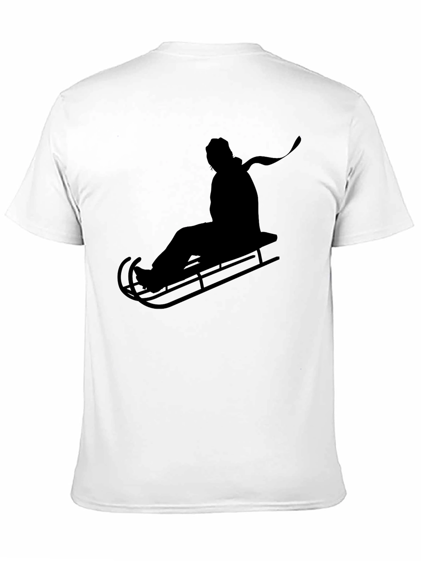 Sledding Silhouette Tee - Black Graphic T-Shirt