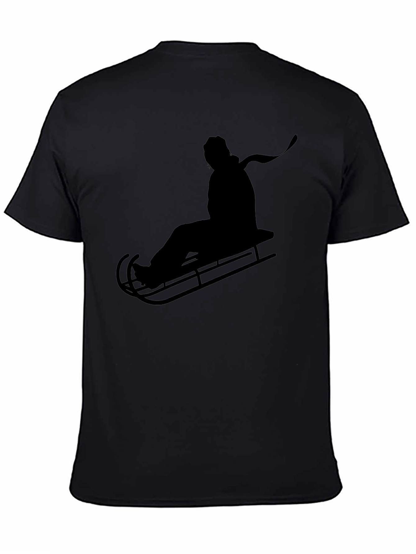 Sledding Silhouette Tee - Black Graphic T-Shirt