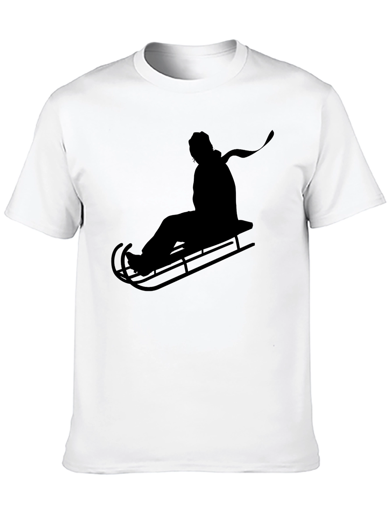 Sledding Silhouette Tee - Black Graphic T-Shirt