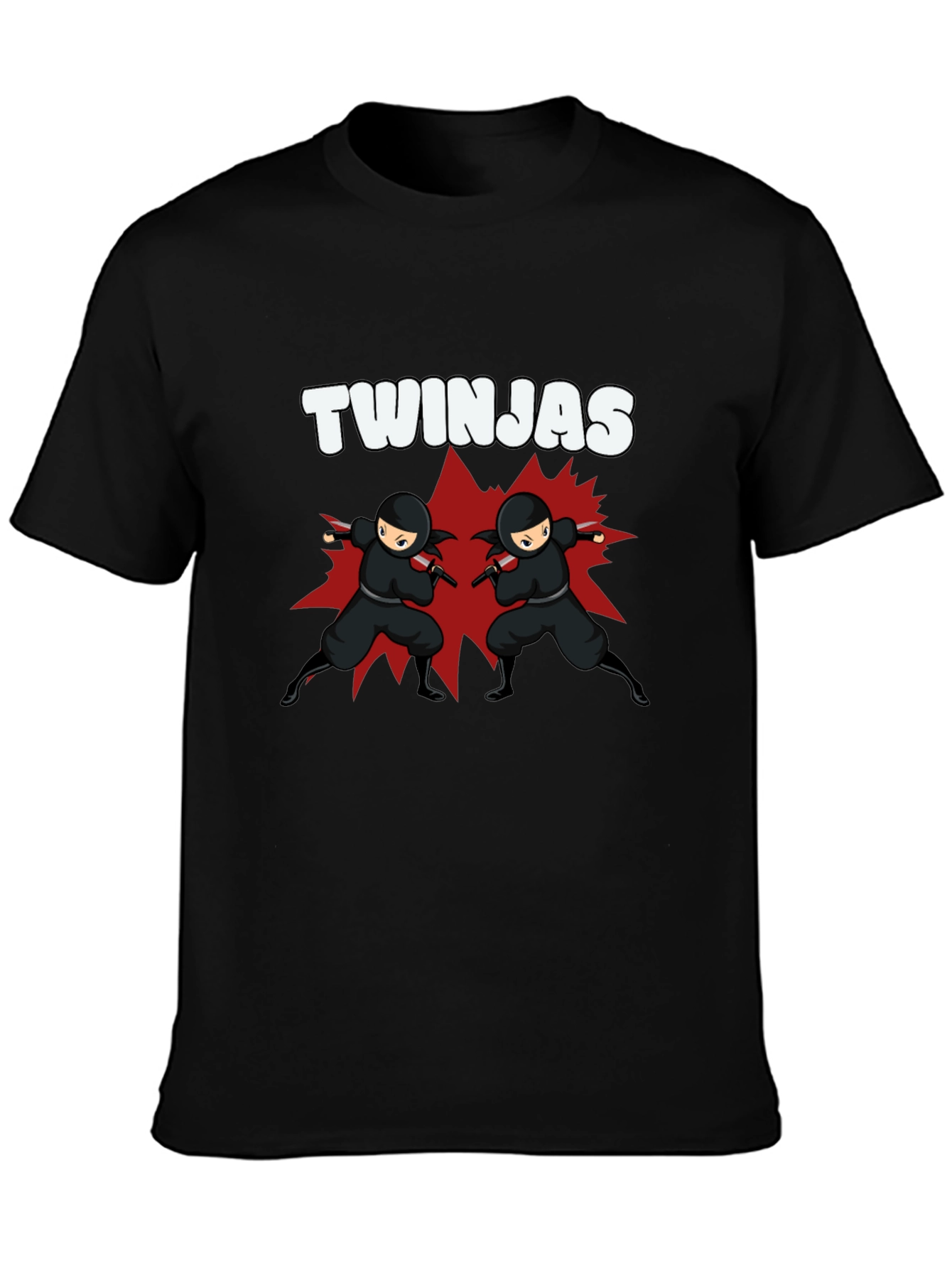 Twinjas Black Graphic Tee - Ninja Twins T-Shirt