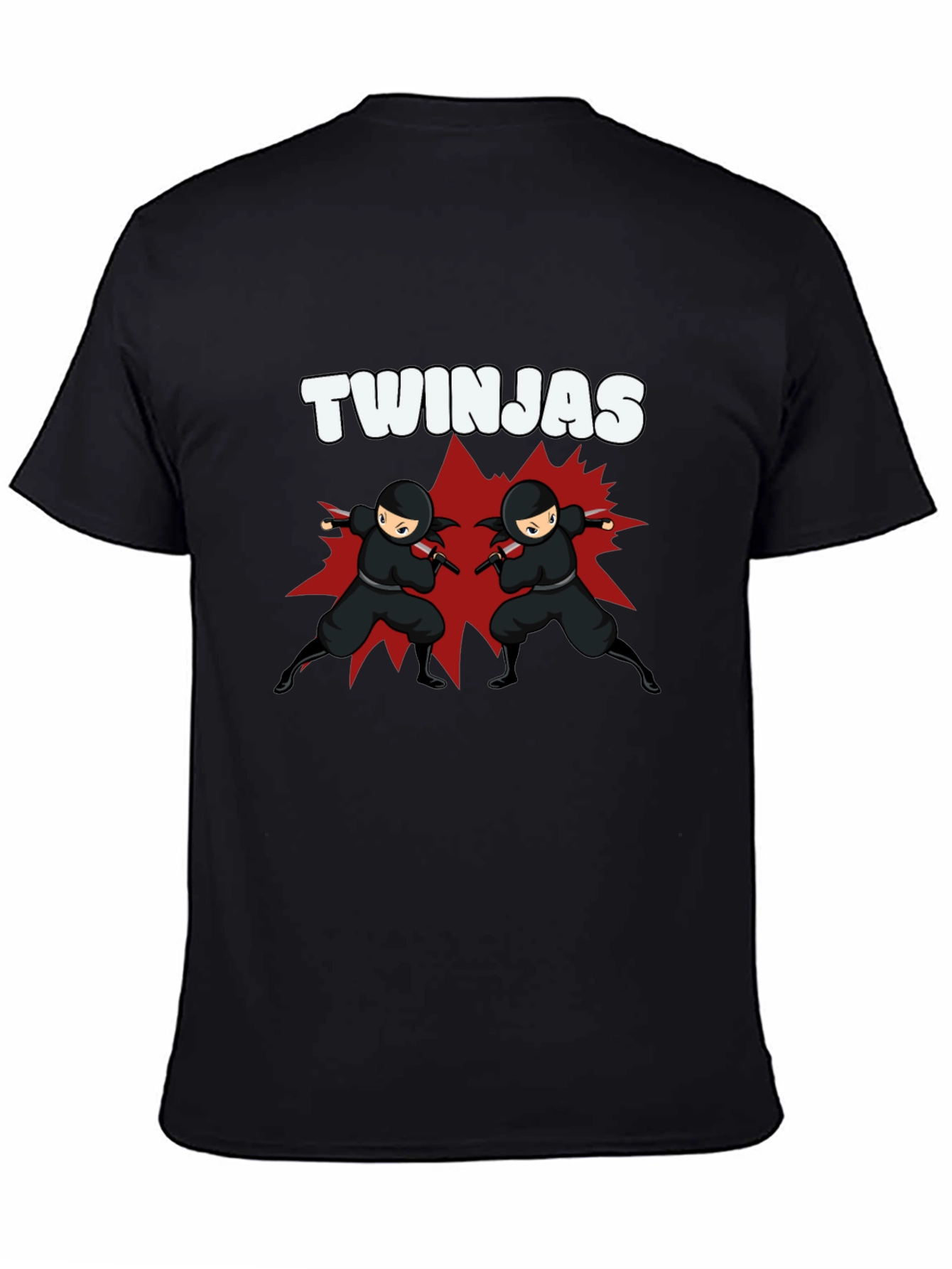 Twinjas Black Graphic Tee - Ninja Twins T-Shirt