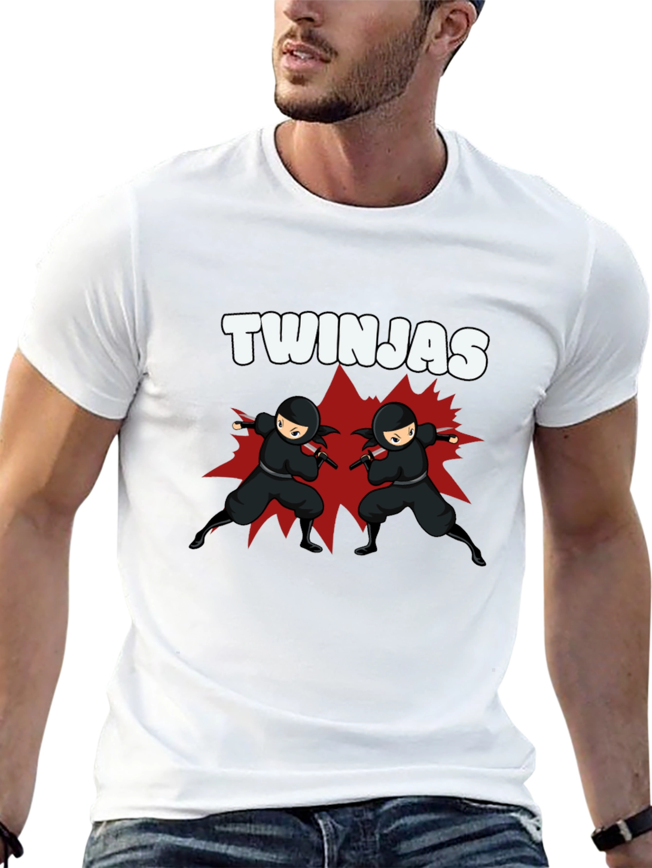 Twinjas Black Graphic Tee - Ninja Twins T-Shirt