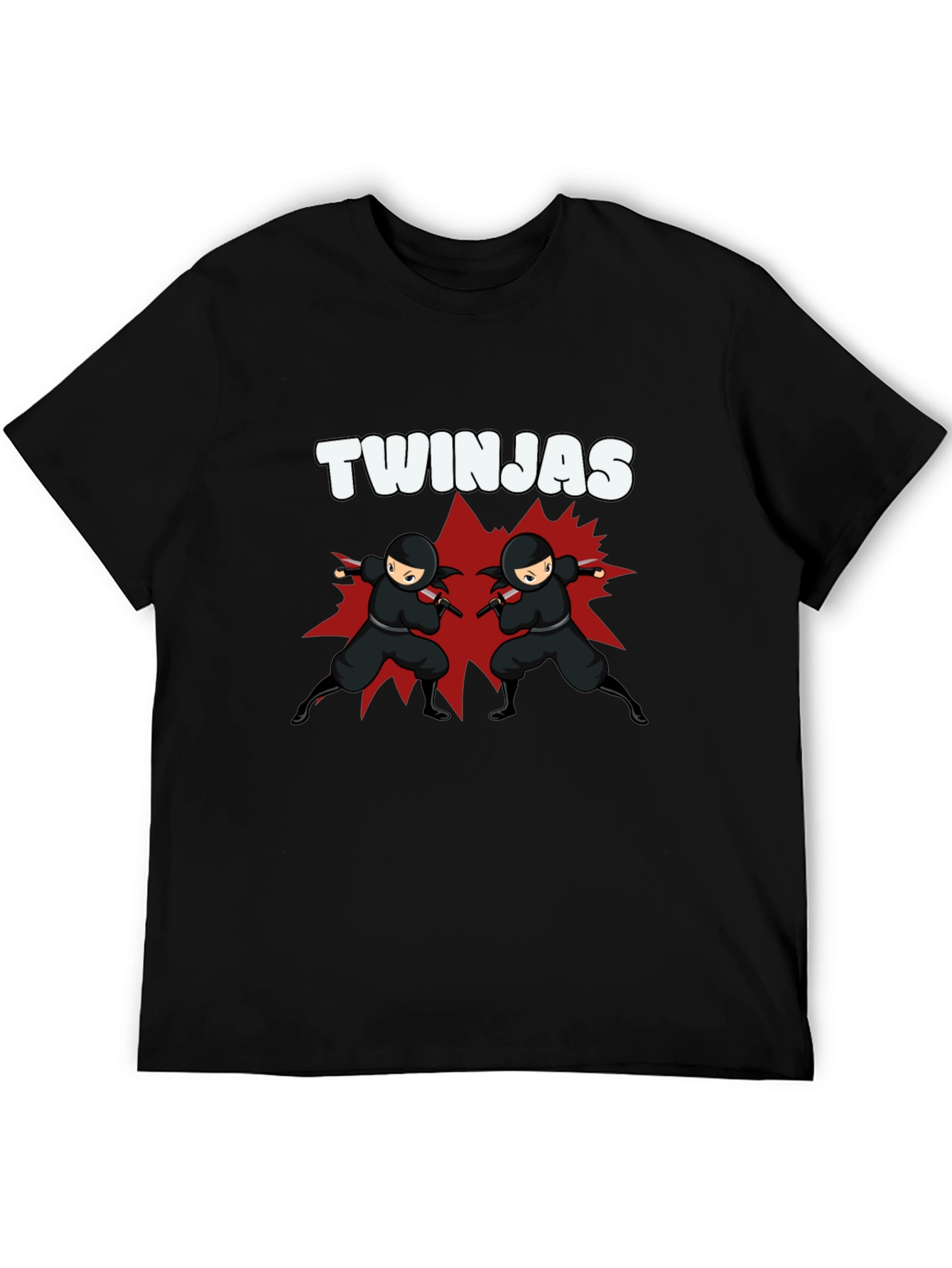 Twinjas Black Graphic Tee - Ninja Twins T-Shirt