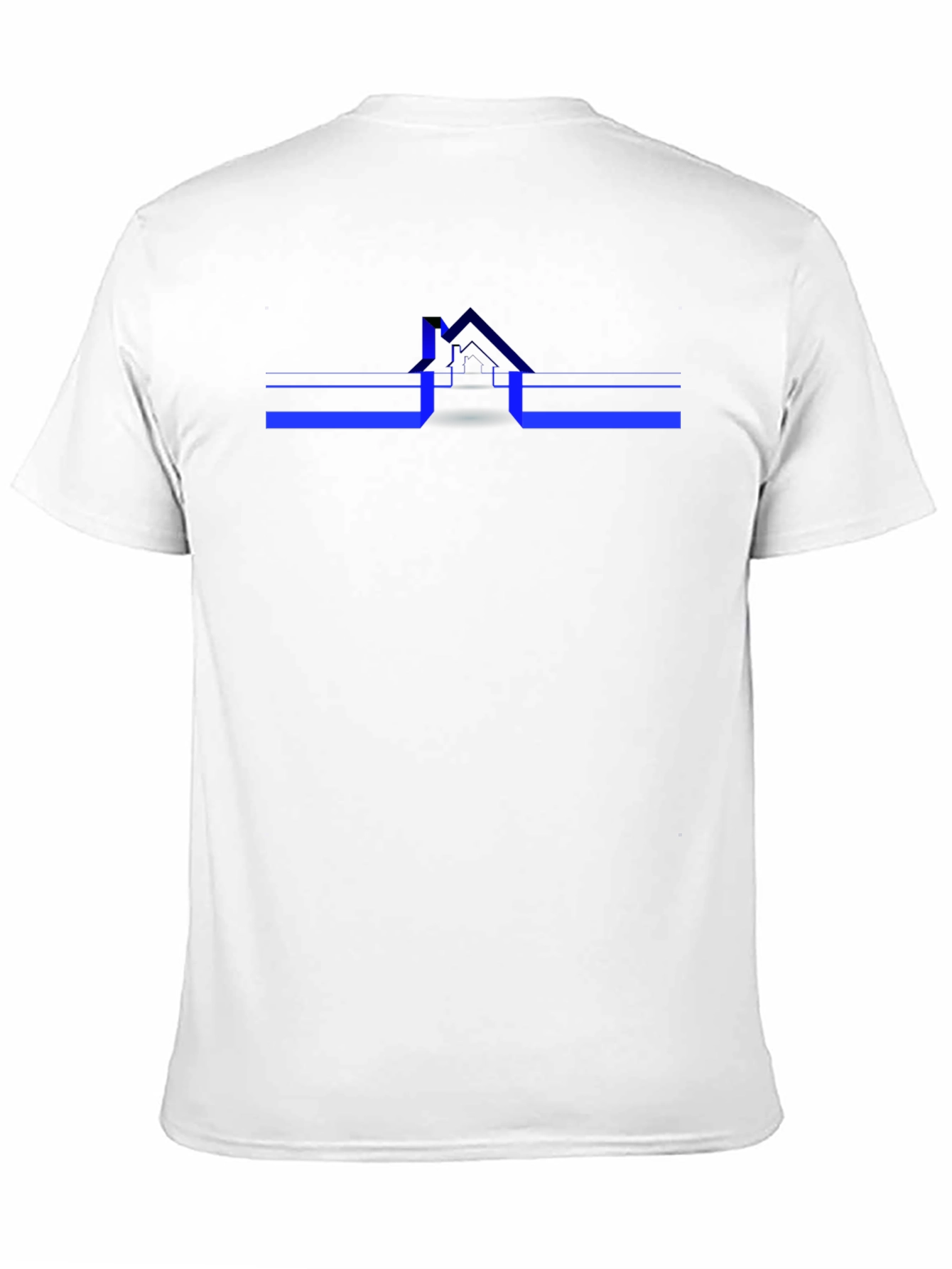 Modern Black Tee with Geometric House Design