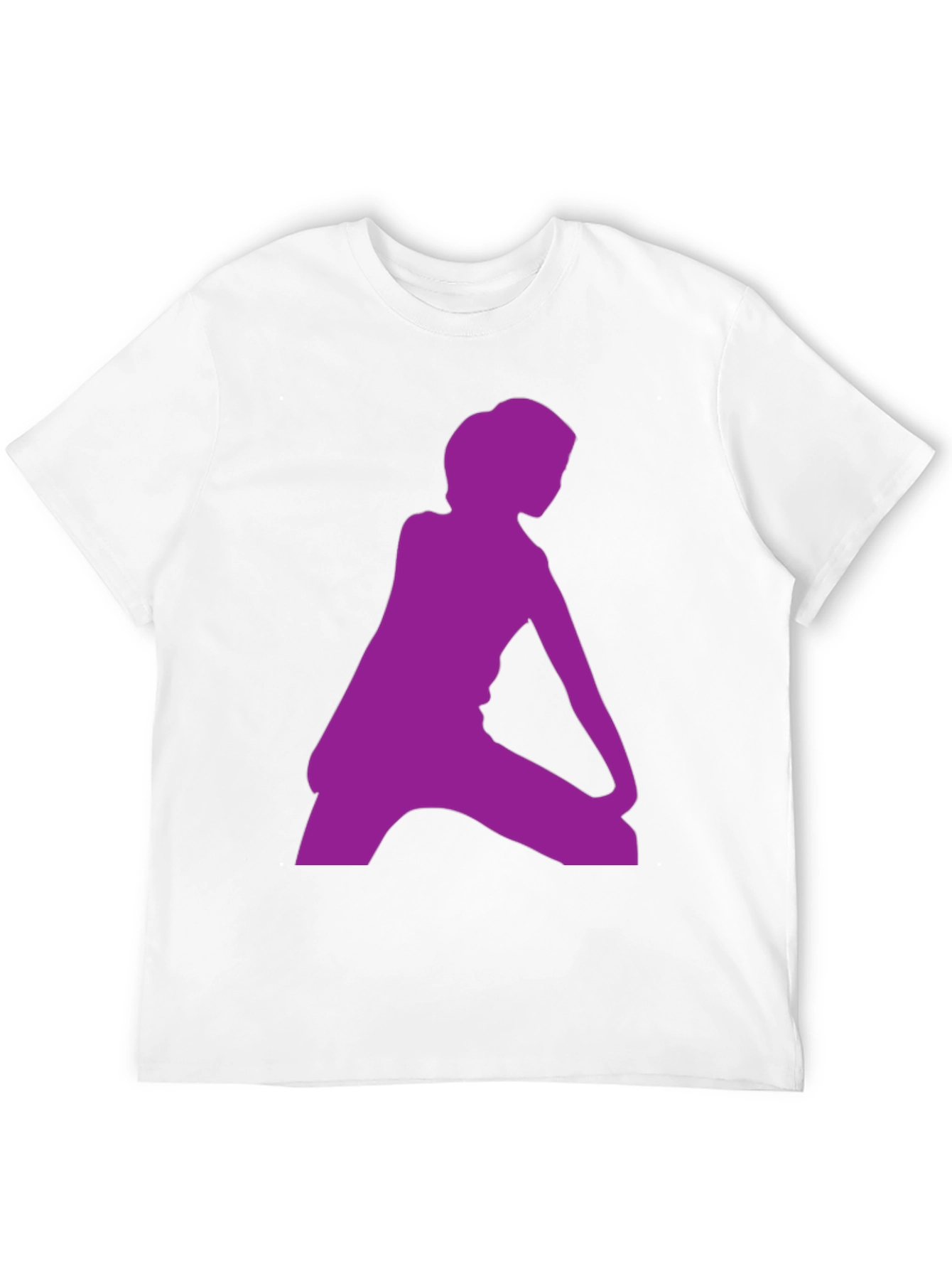 Black T-Shirt with Purple Silhouette Graphic