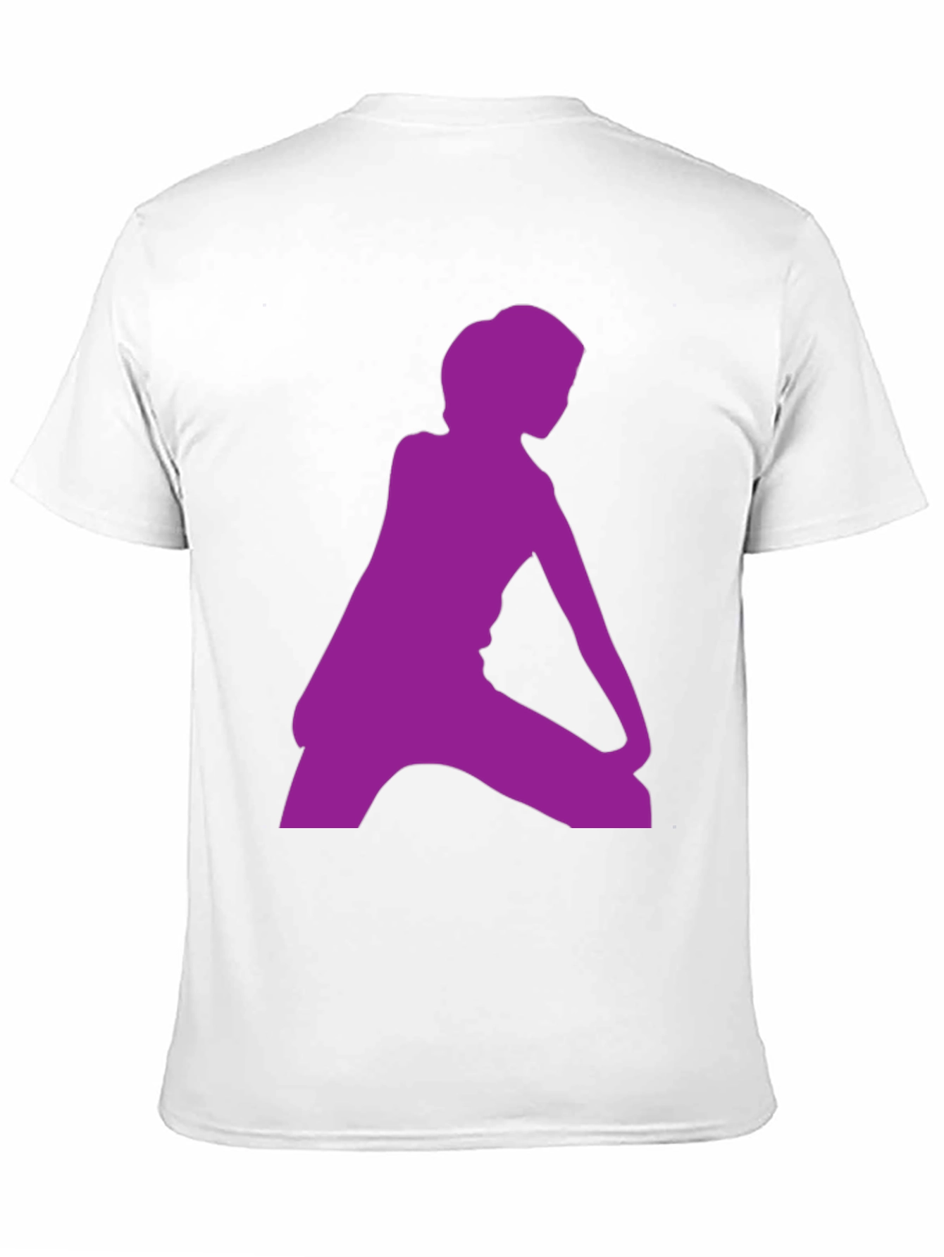 Black T-Shirt with Purple Silhouette Graphic