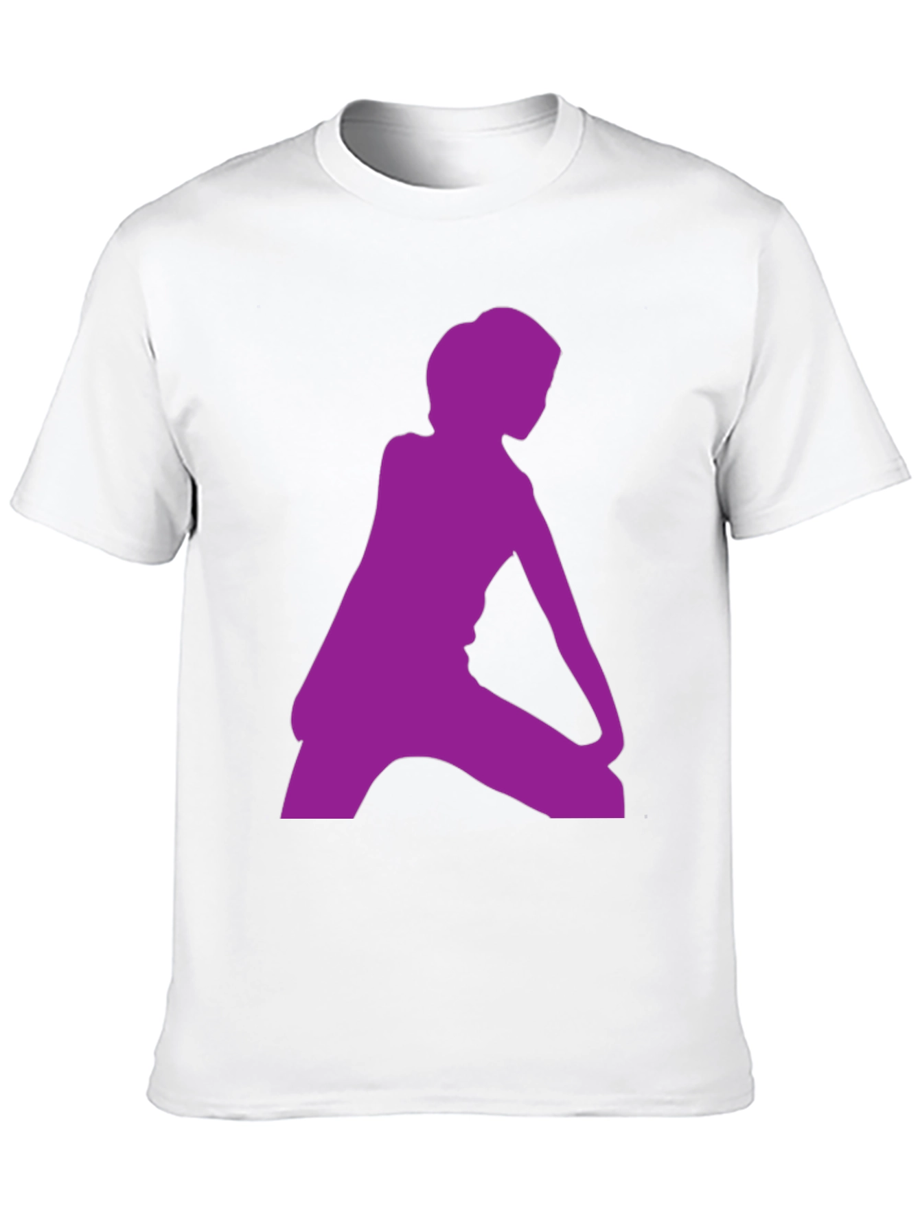 Black T-Shirt with Purple Silhouette Graphic