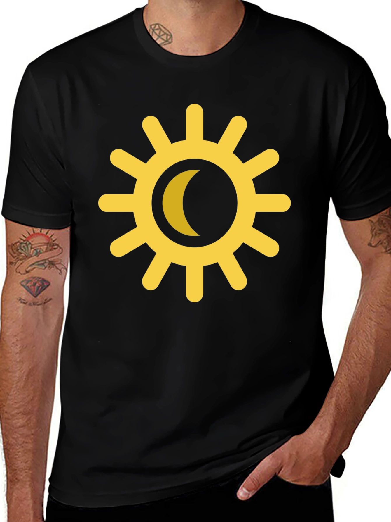 Sun & Moon Graphic Tee - Celestial Style