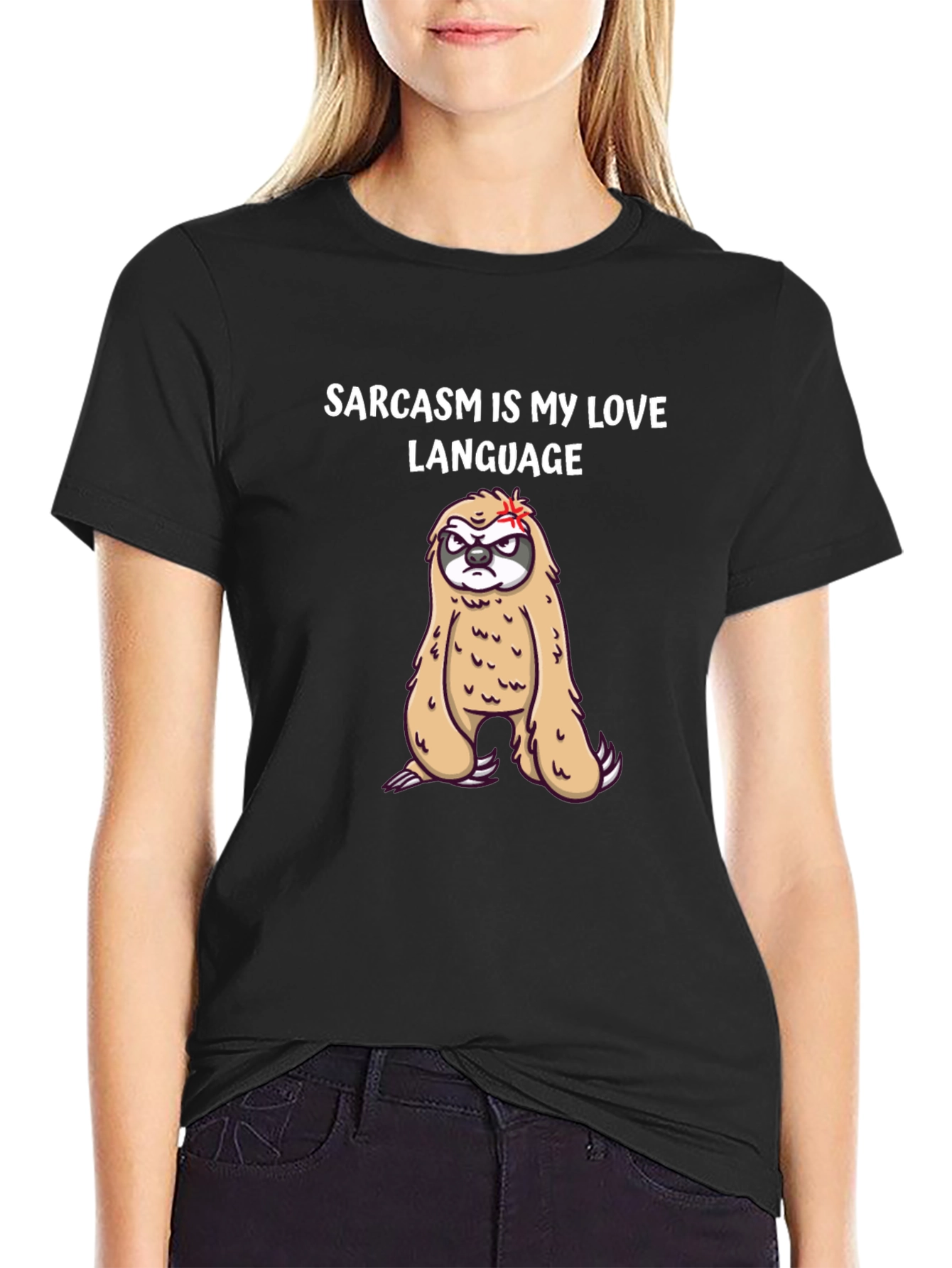 Sarcasm Sloth Graphic Tee - Funny Novelty T-Shirt