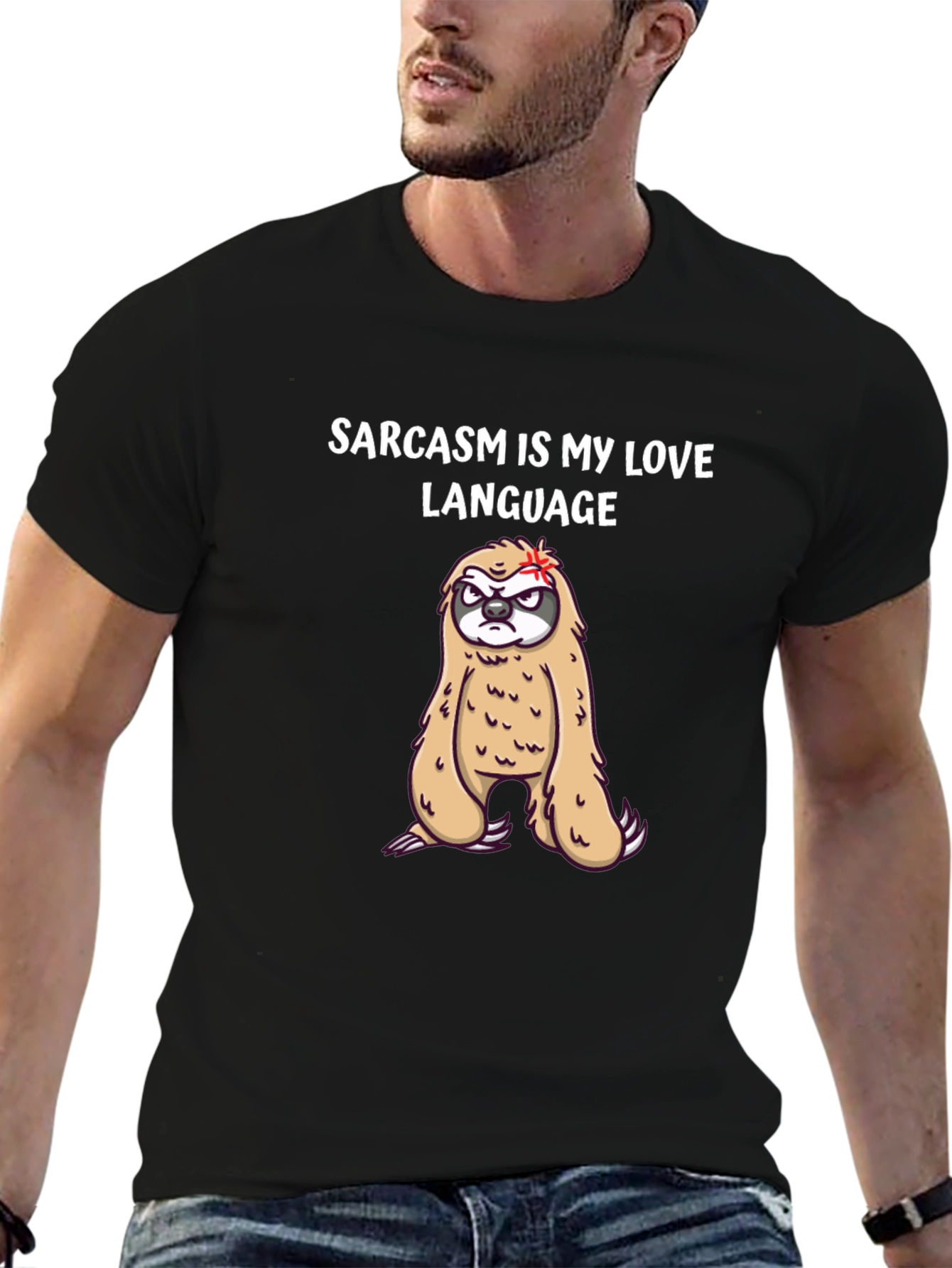 Sarcasm Sloth Graphic Tee - Funny Novelty T-Shirt