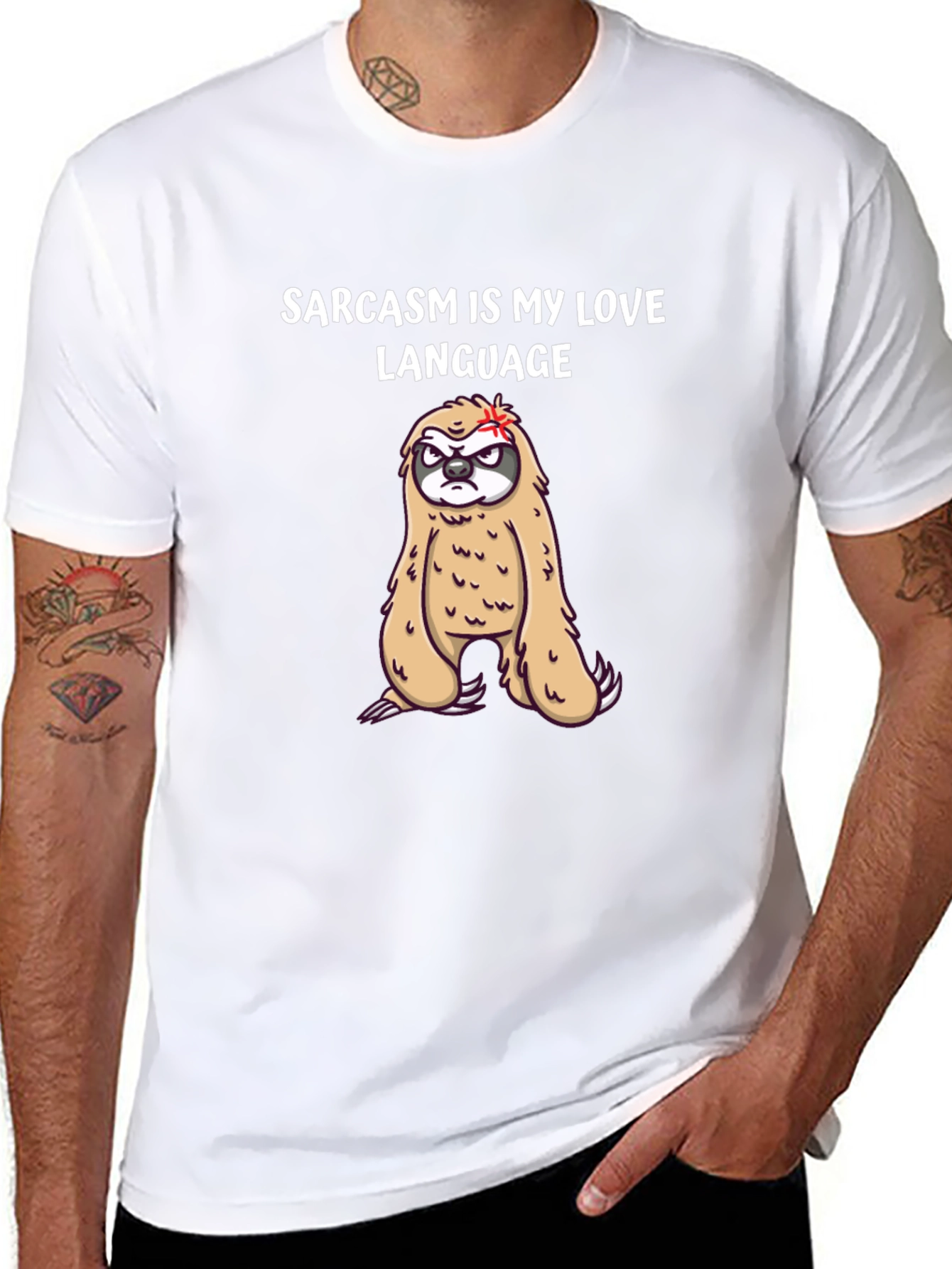 Sarcasm Sloth Graphic Tee - Funny Novelty T-Shirt