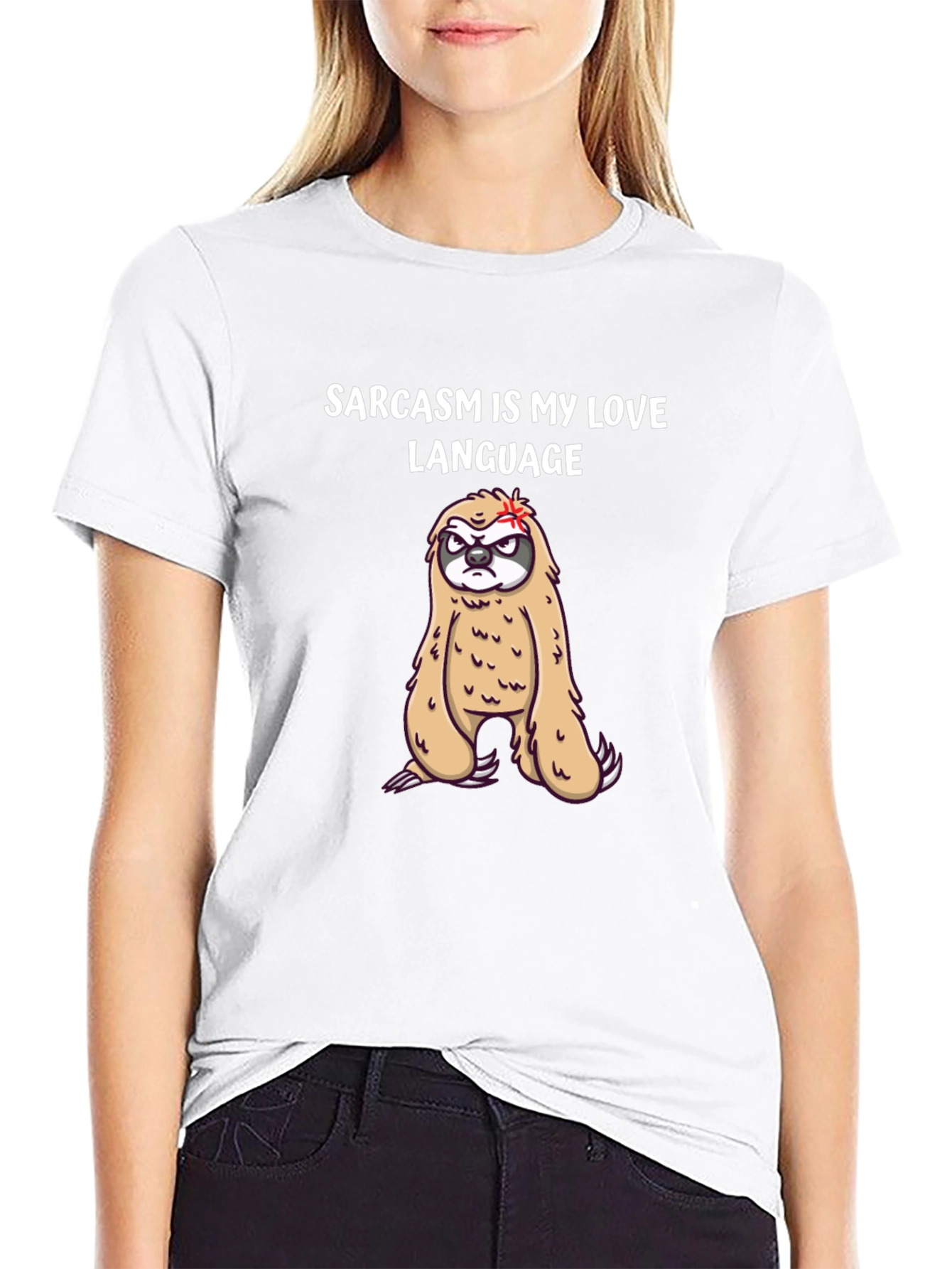 Sarcasm Sloth Graphic Tee - Funny Novelty T-Shirt