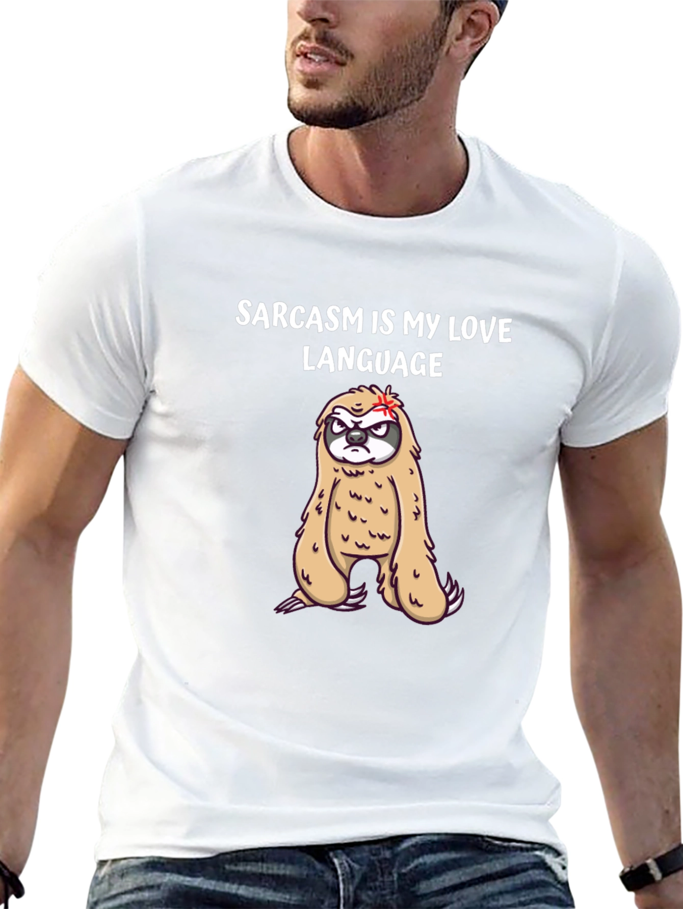 Sarcasm Sloth Graphic Tee - Funny Novelty T-Shirt