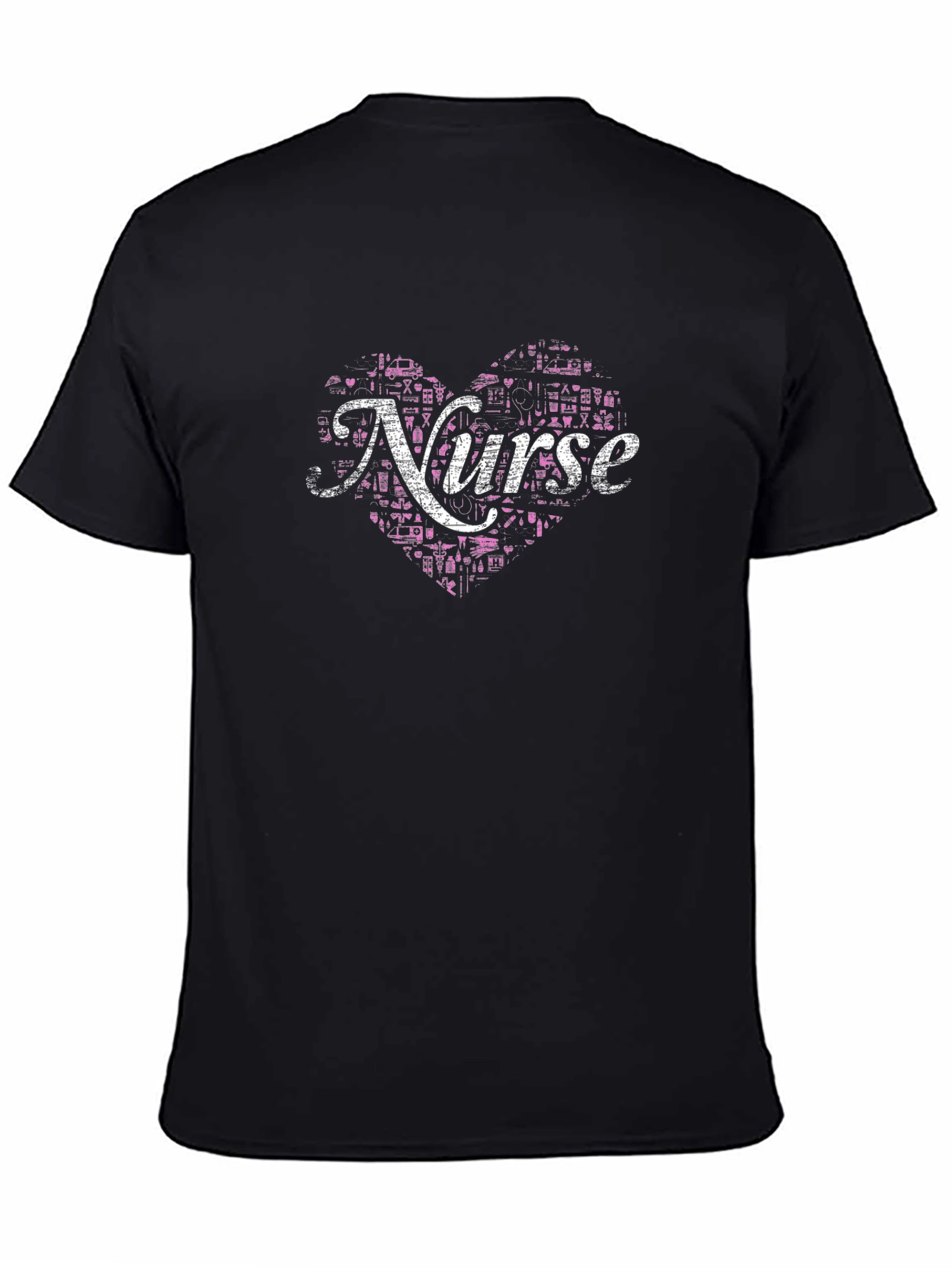 Nurse Heart Graphic T-Shirt - Black