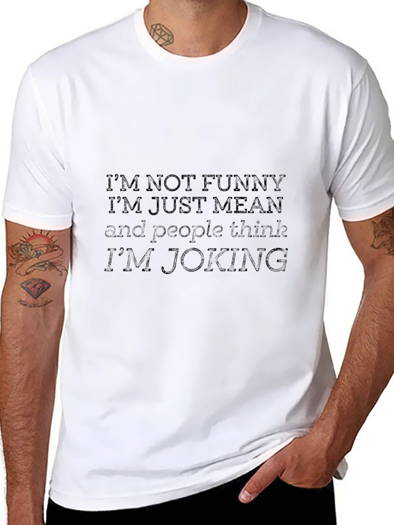 Funny Graphic Print Mens Black T-Shirt