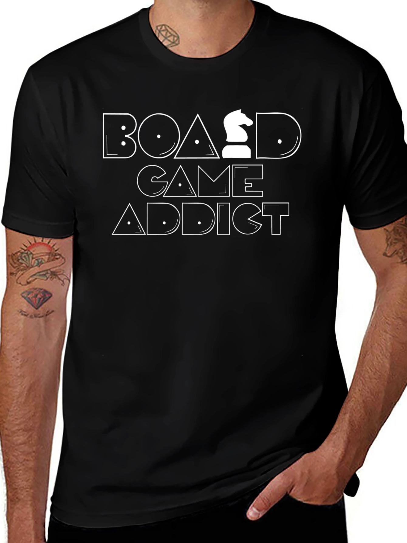 Board Game Addict T-Shirt - Chess Knight Graphic Tee