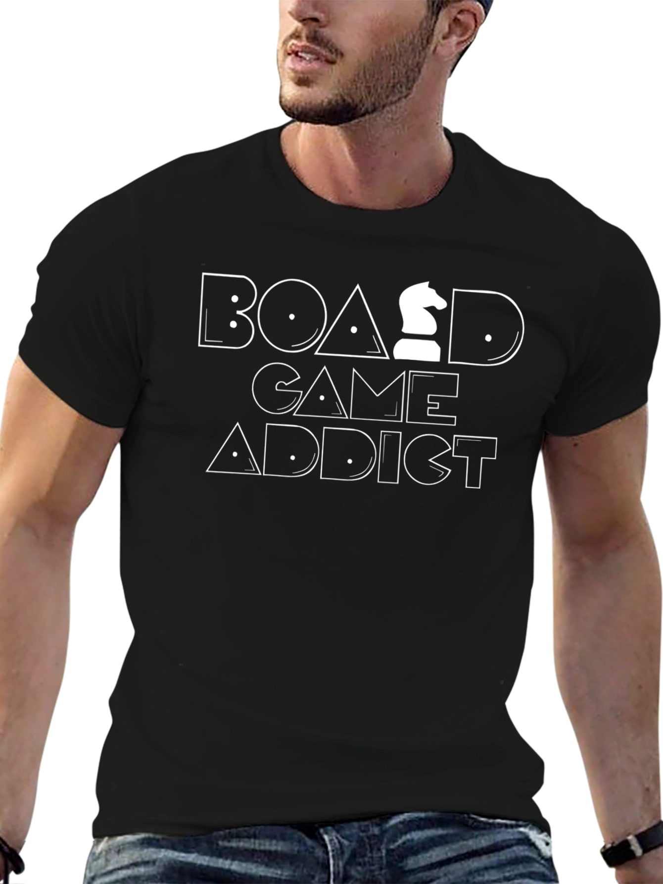Board Game Addict T-Shirt - Chess Knight Graphic Tee
