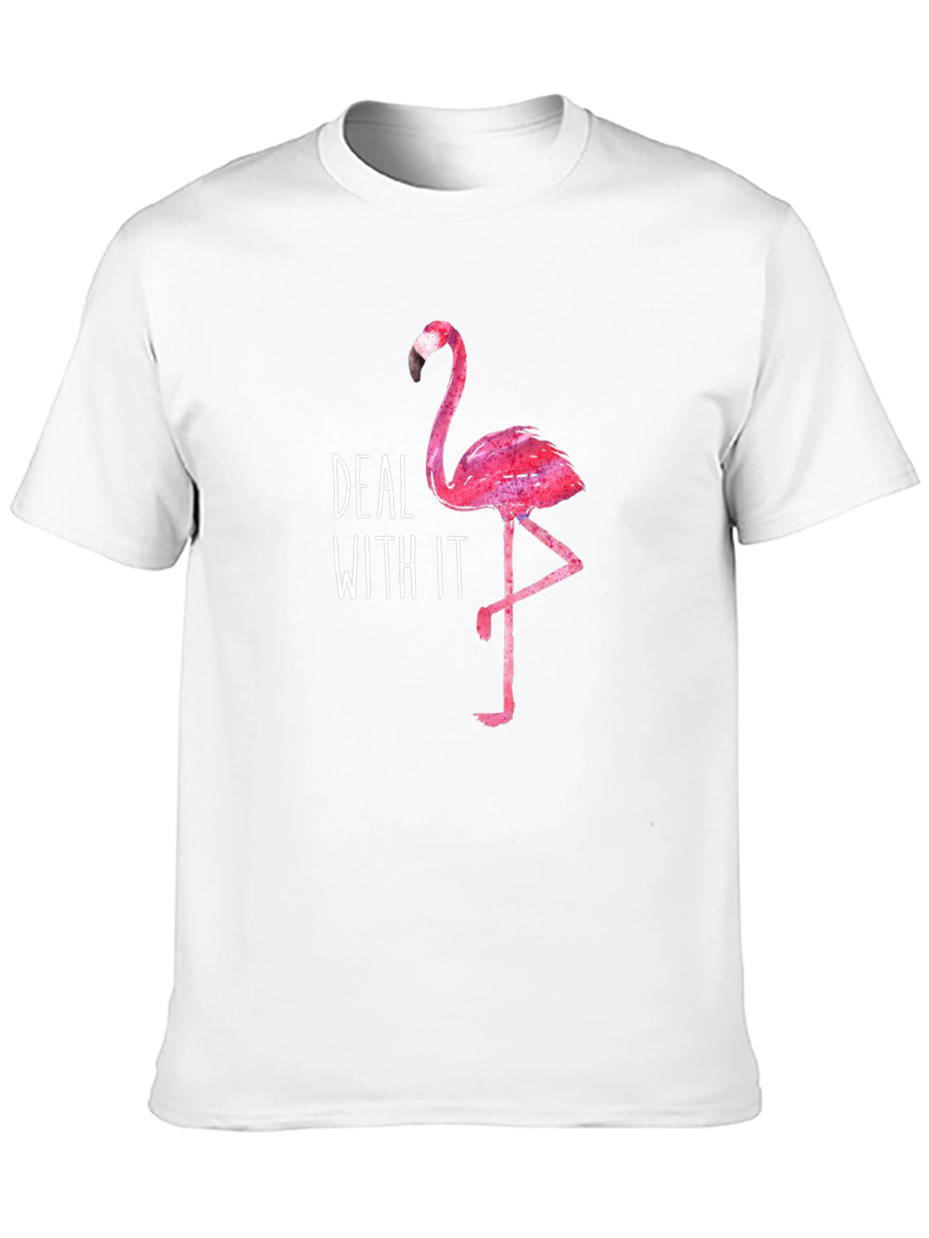 Deal With It Flamingo Graphic T-Shirt