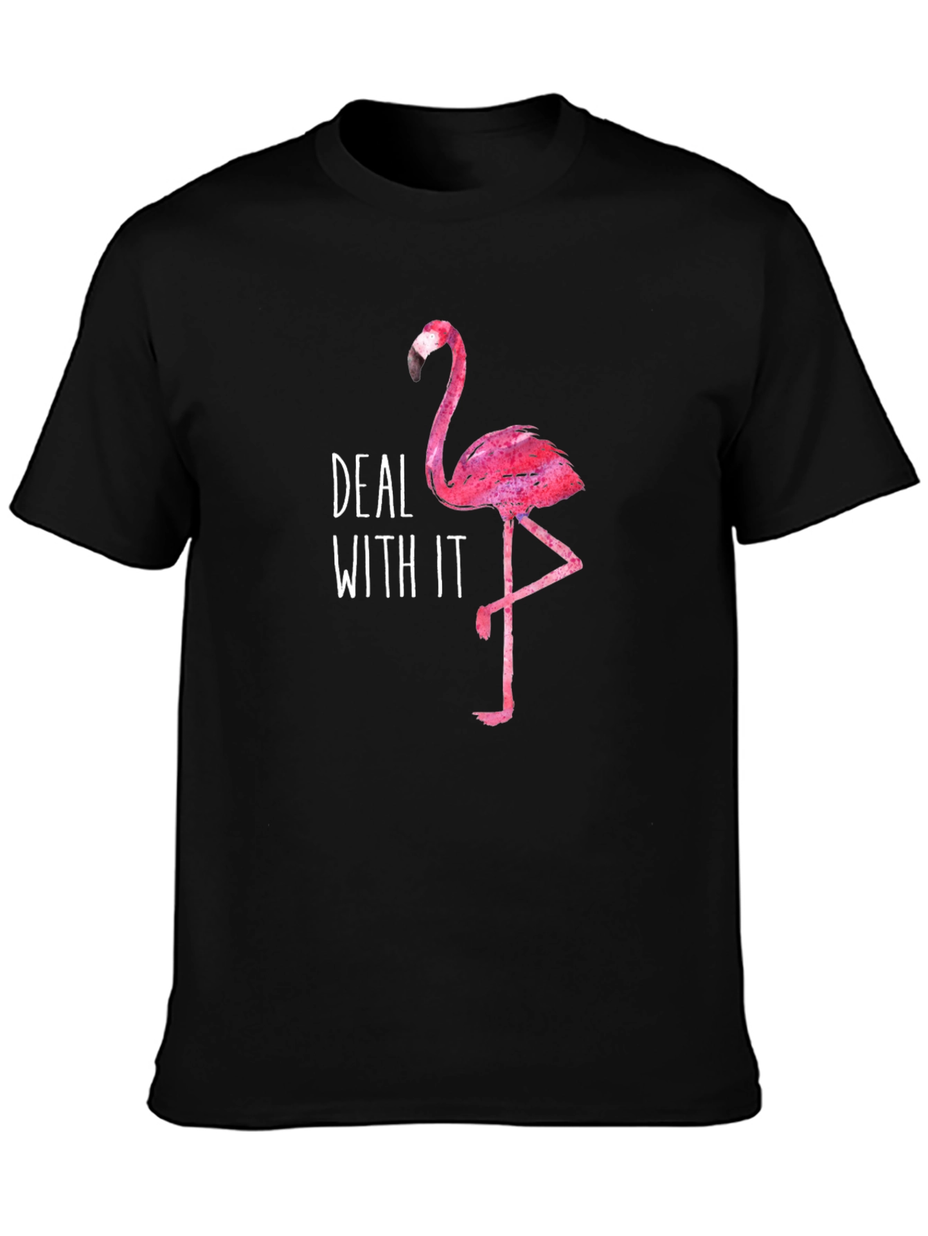 Deal With It Flamingo Graphic T-Shirt