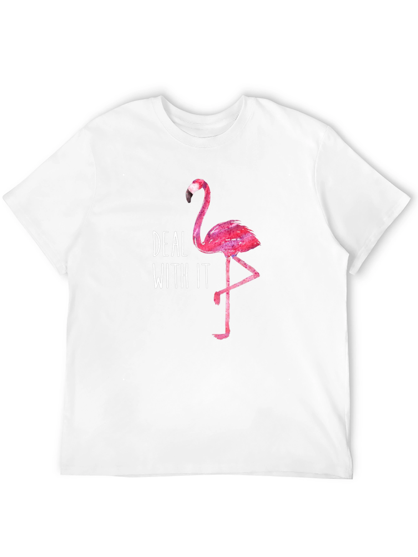 Deal With It Flamingo Graphic T-Shirt