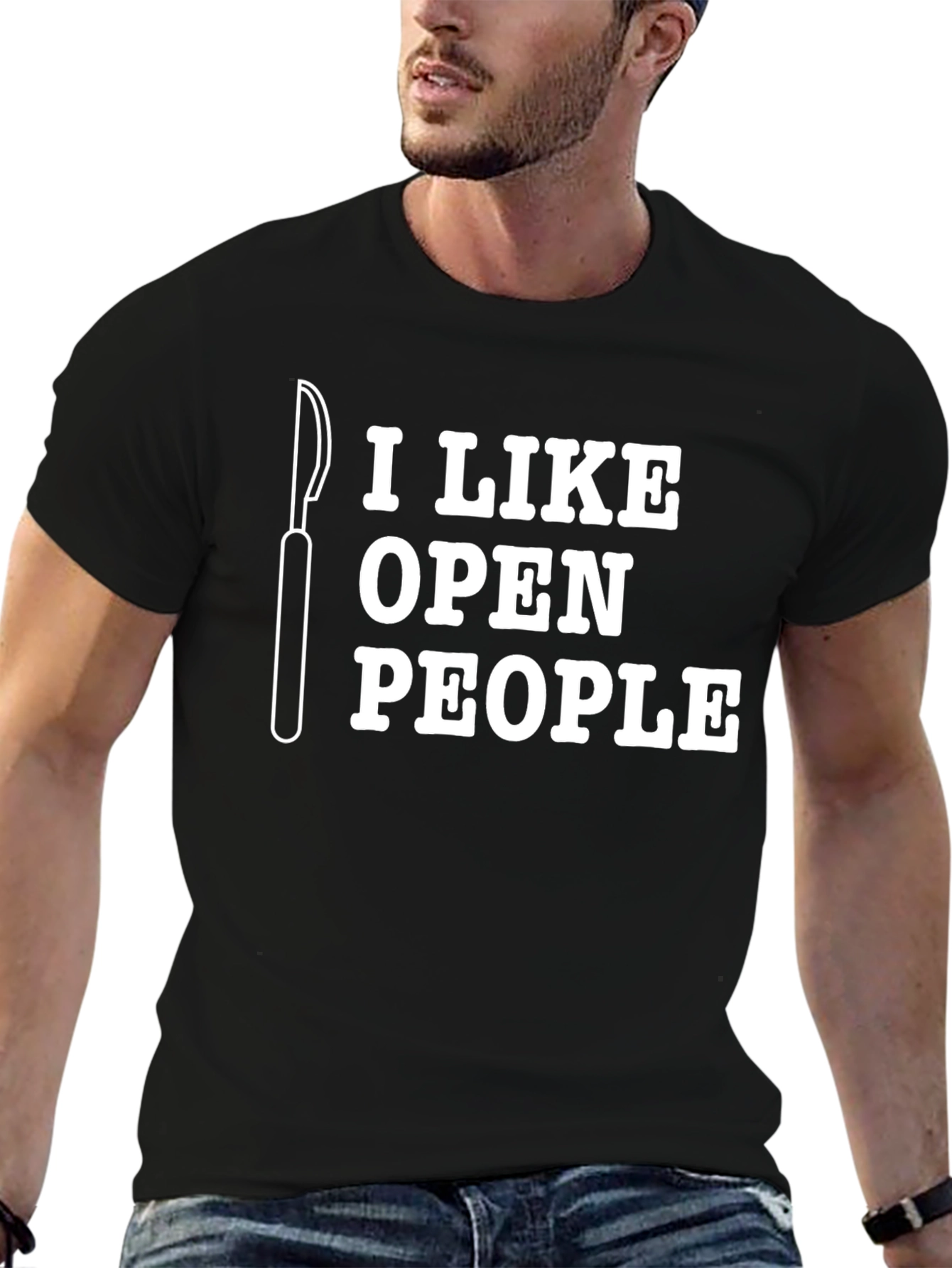 I Like Open People Funny Surgeon Scalpel Graphic T-Shirt