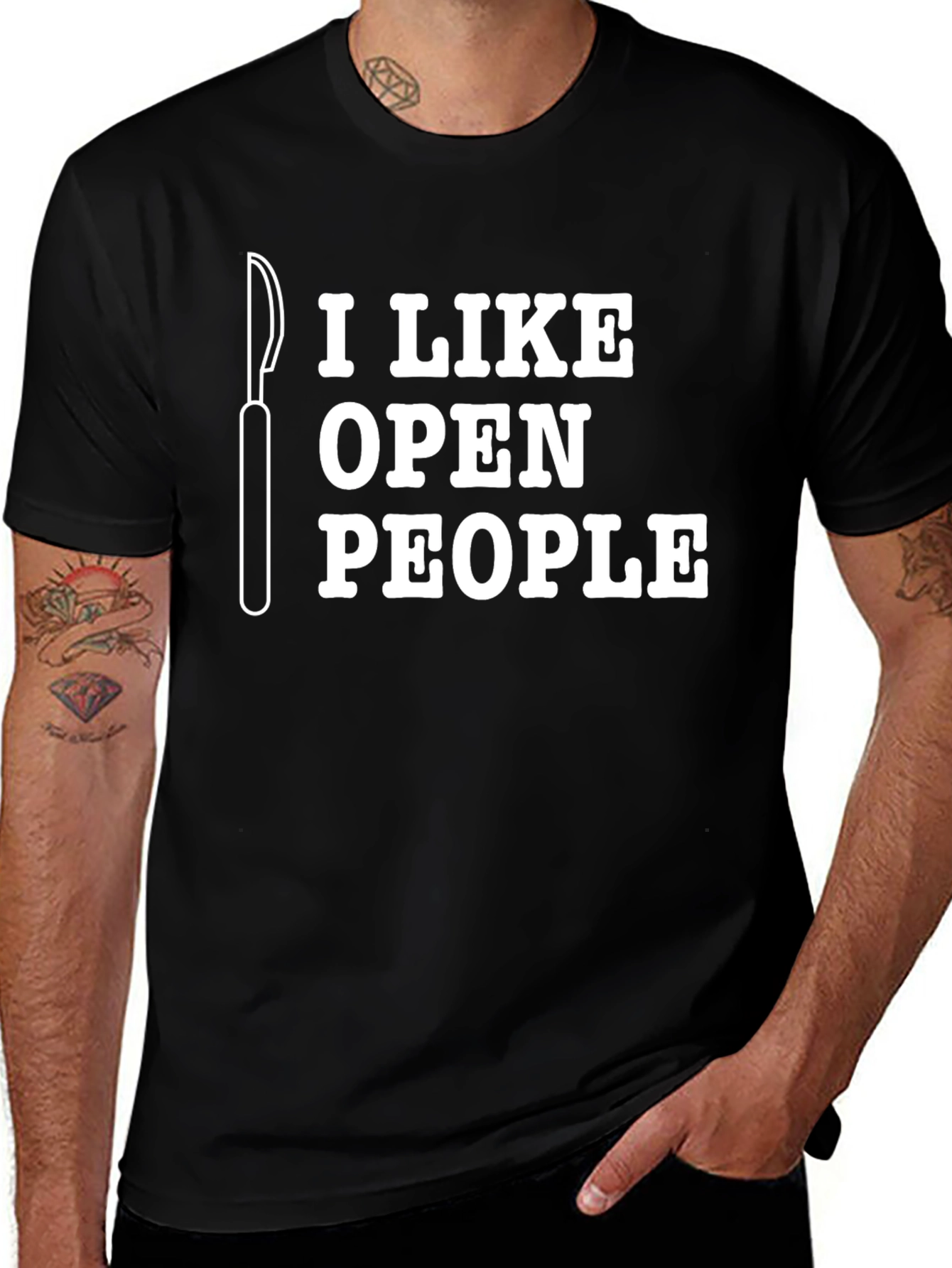 I Like Open People Funny Surgeon Scalpel Graphic T-Shirt