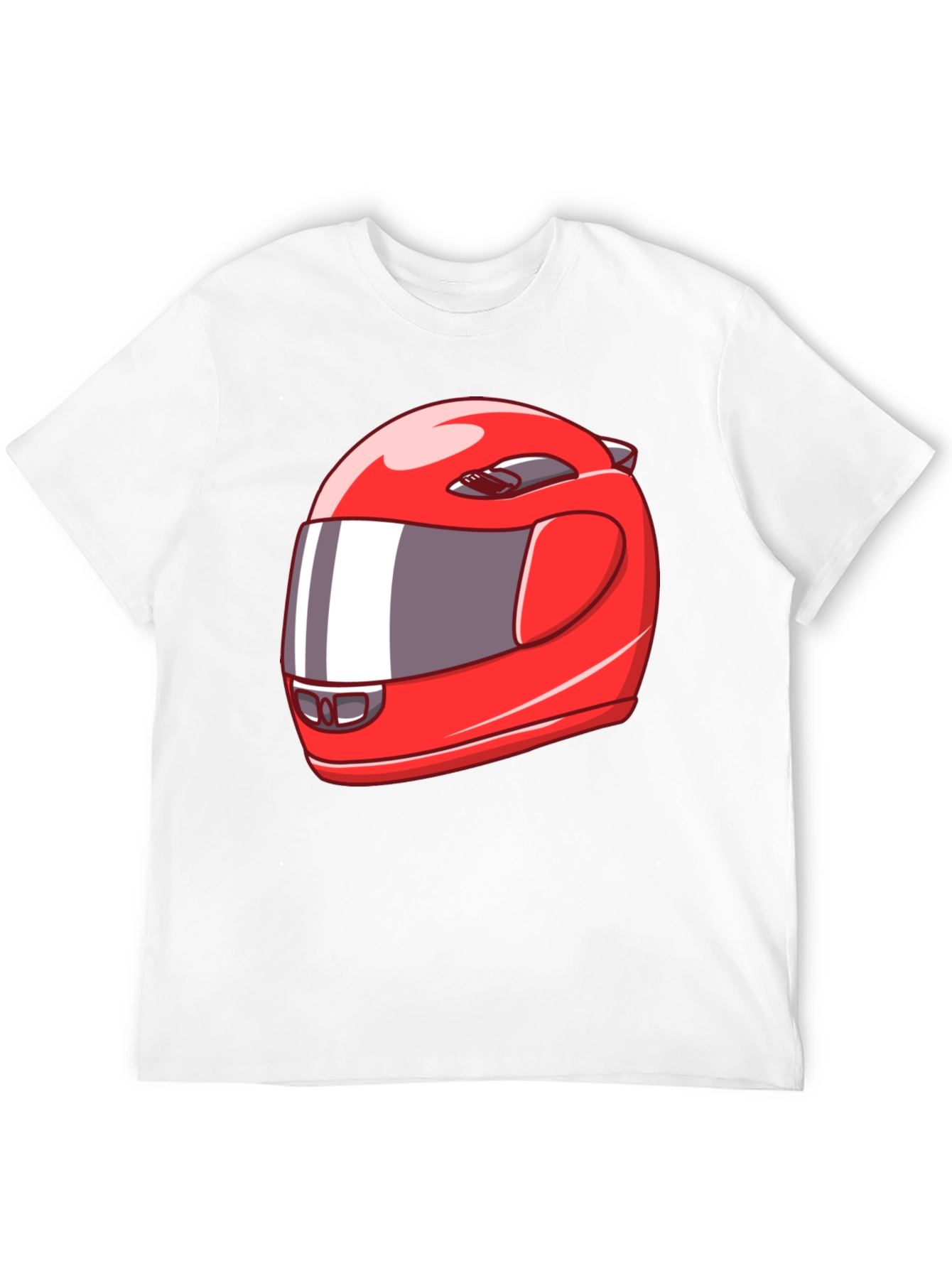 Cool Red Racing Helmet Graphic Black T-Shirt