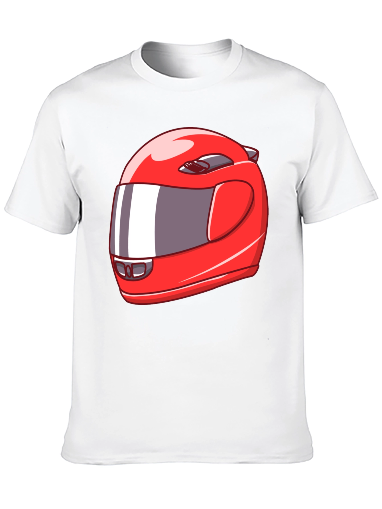 Cool Red Racing Helmet Graphic Black T-Shirt
