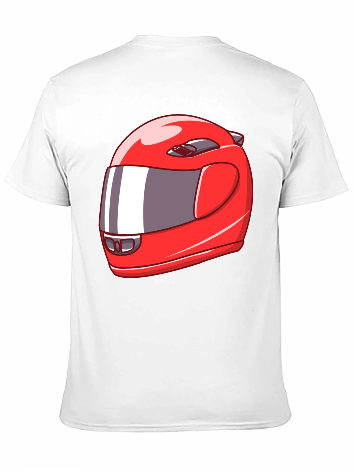 Cool Red Racing Helmet Graphic Black T-Shirt