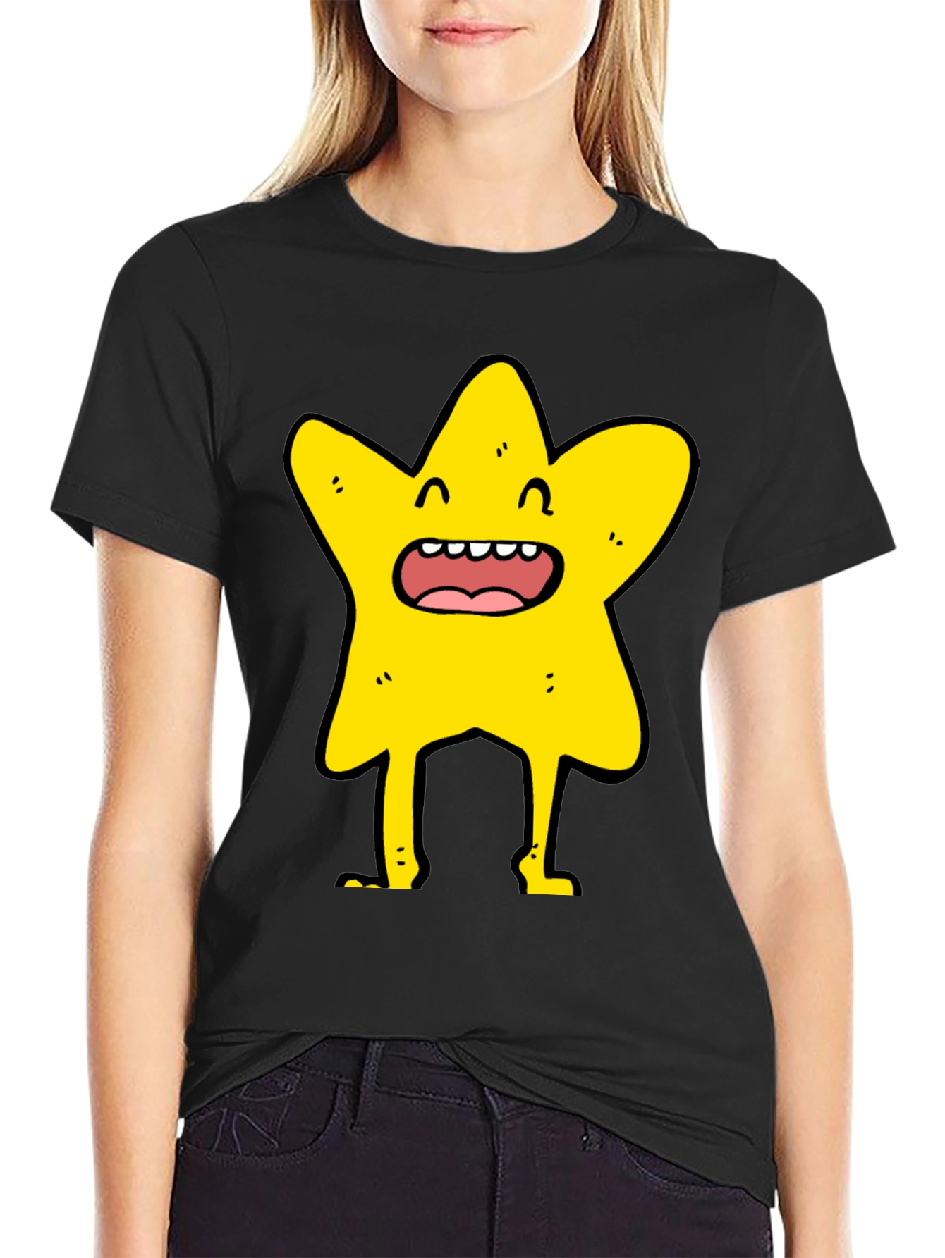 Star Character Black T-Shirt