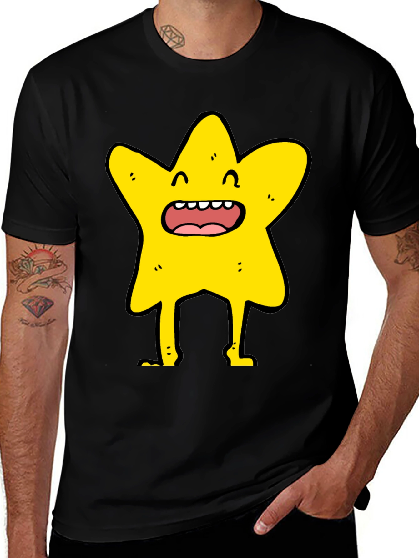 Star Character Black T-Shirt