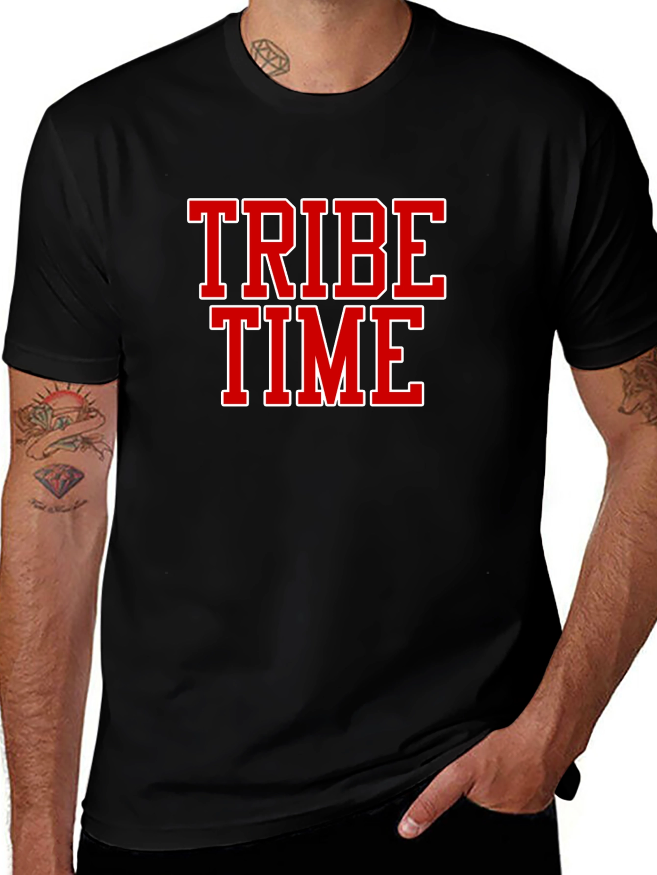 Tribe Time Black Graphic Tee