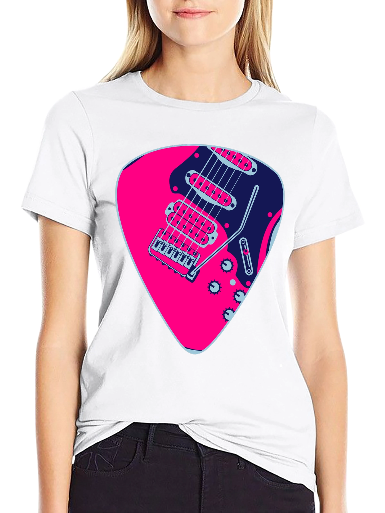 Guitar Pick Graphic Black T-Shirt