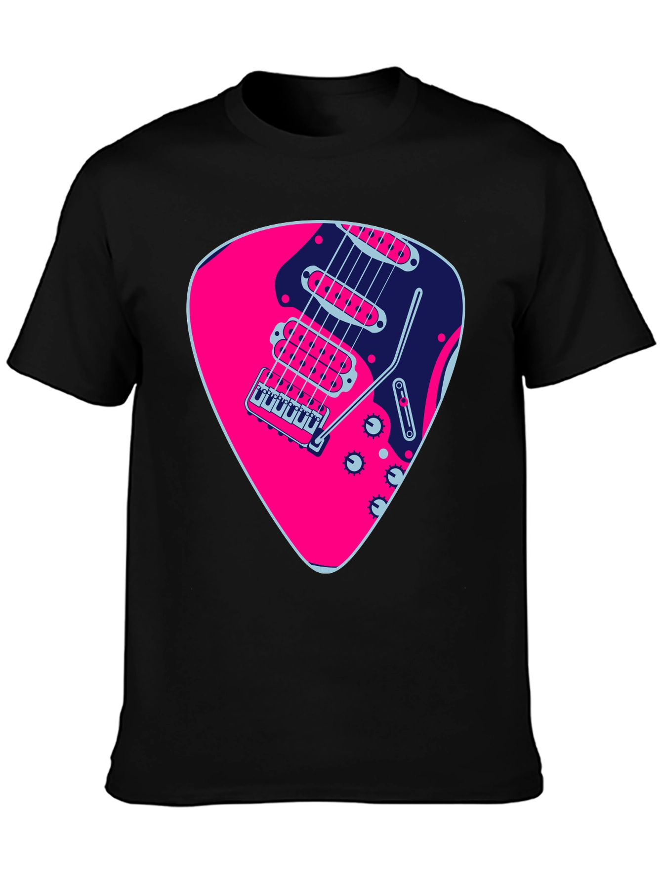 Guitar Pick Graphic Black T-Shirt