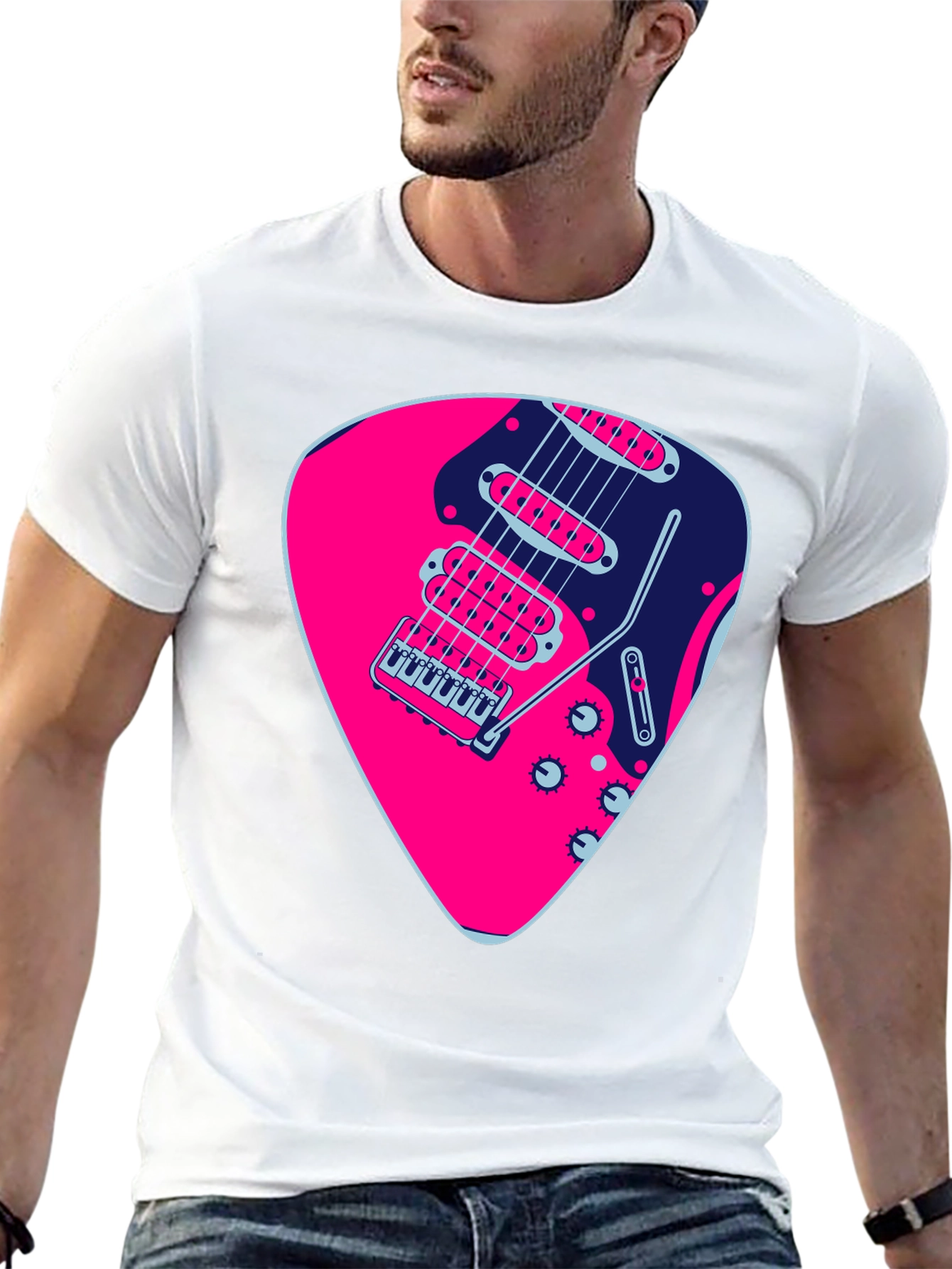 Guitar Pick Graphic Black T-Shirt