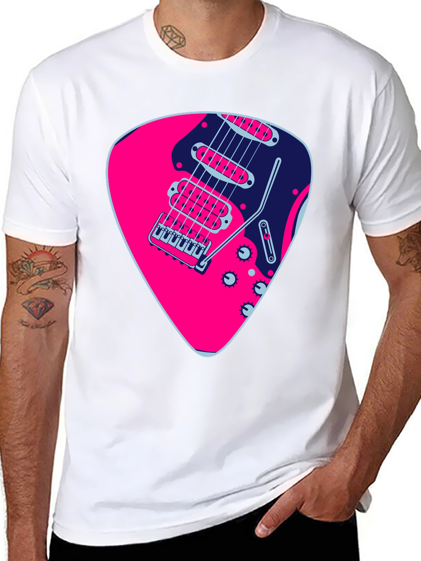 Guitar Pick Graphic Black T-Shirt