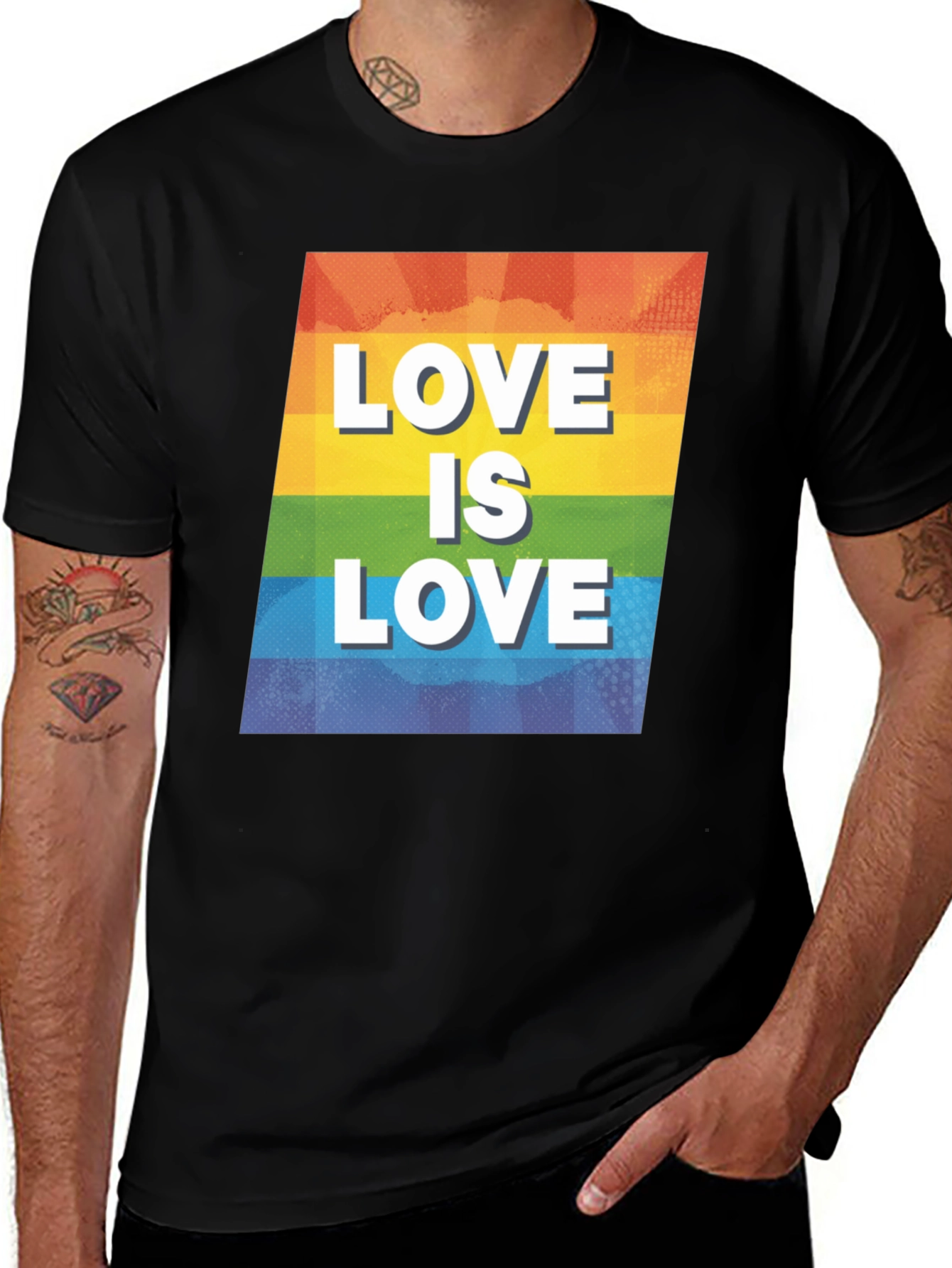 Love is Love Graphic T-Shirt - Pride LGBTQ+ Rainbow