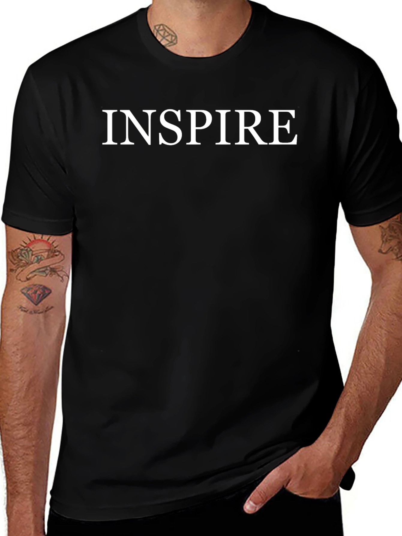 Inspire Graphic Tee - Classic Black Cotton T-Shirt