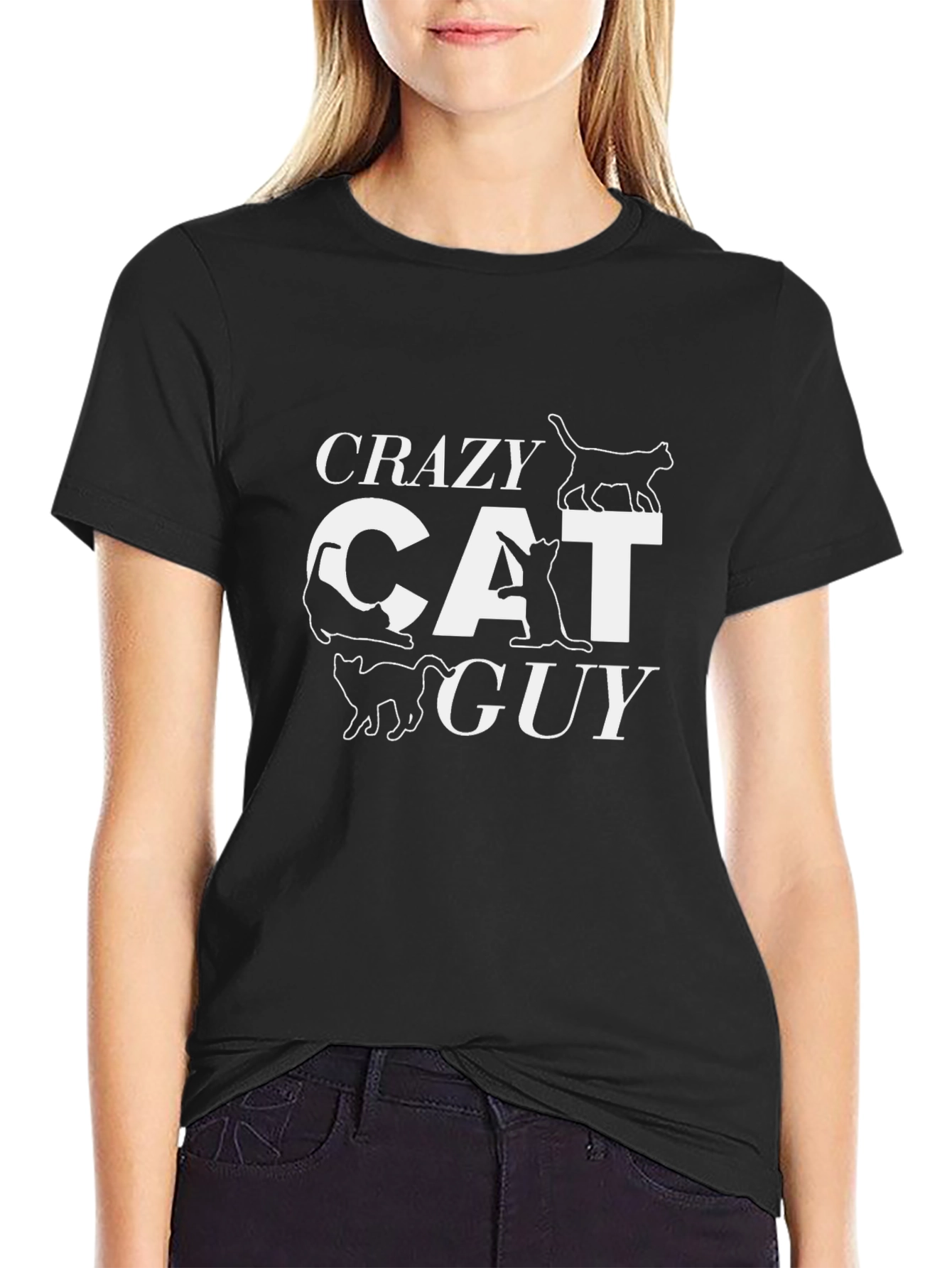 Crazy Cat Guy T-Shirt - Funny Novelty Tee