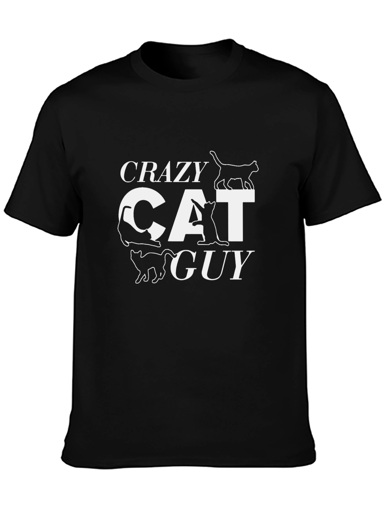 Crazy Cat Guy T-Shirt - Funny Novelty Tee