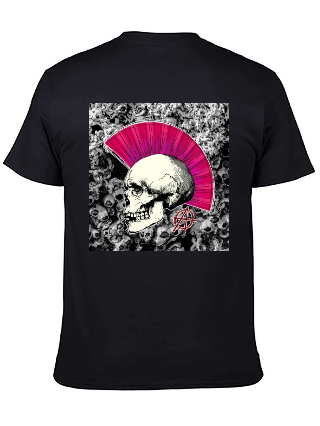 Skull Punk Graphic T-Shirt - Black